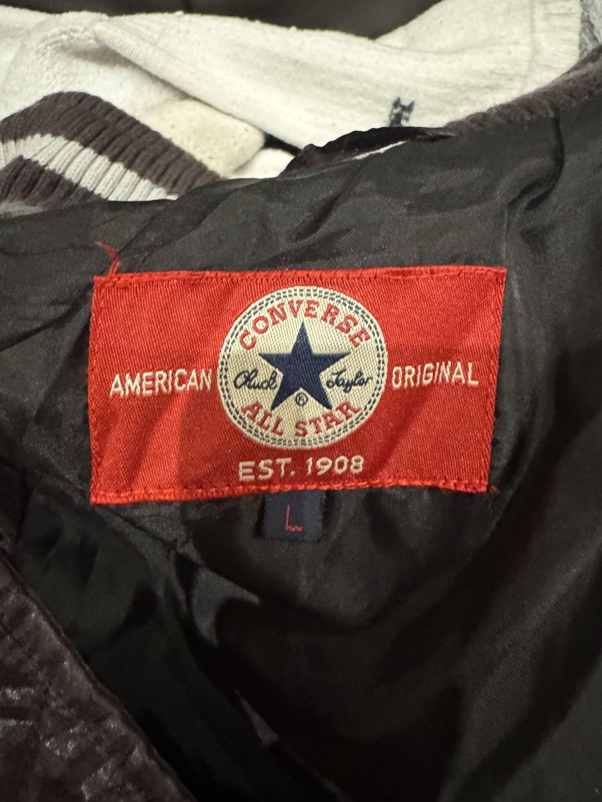 Converse 90s Vintage Converse quilted Bomber Puffer jacket Size US L / EU 52-54 / 3 - 3 Thumbnail