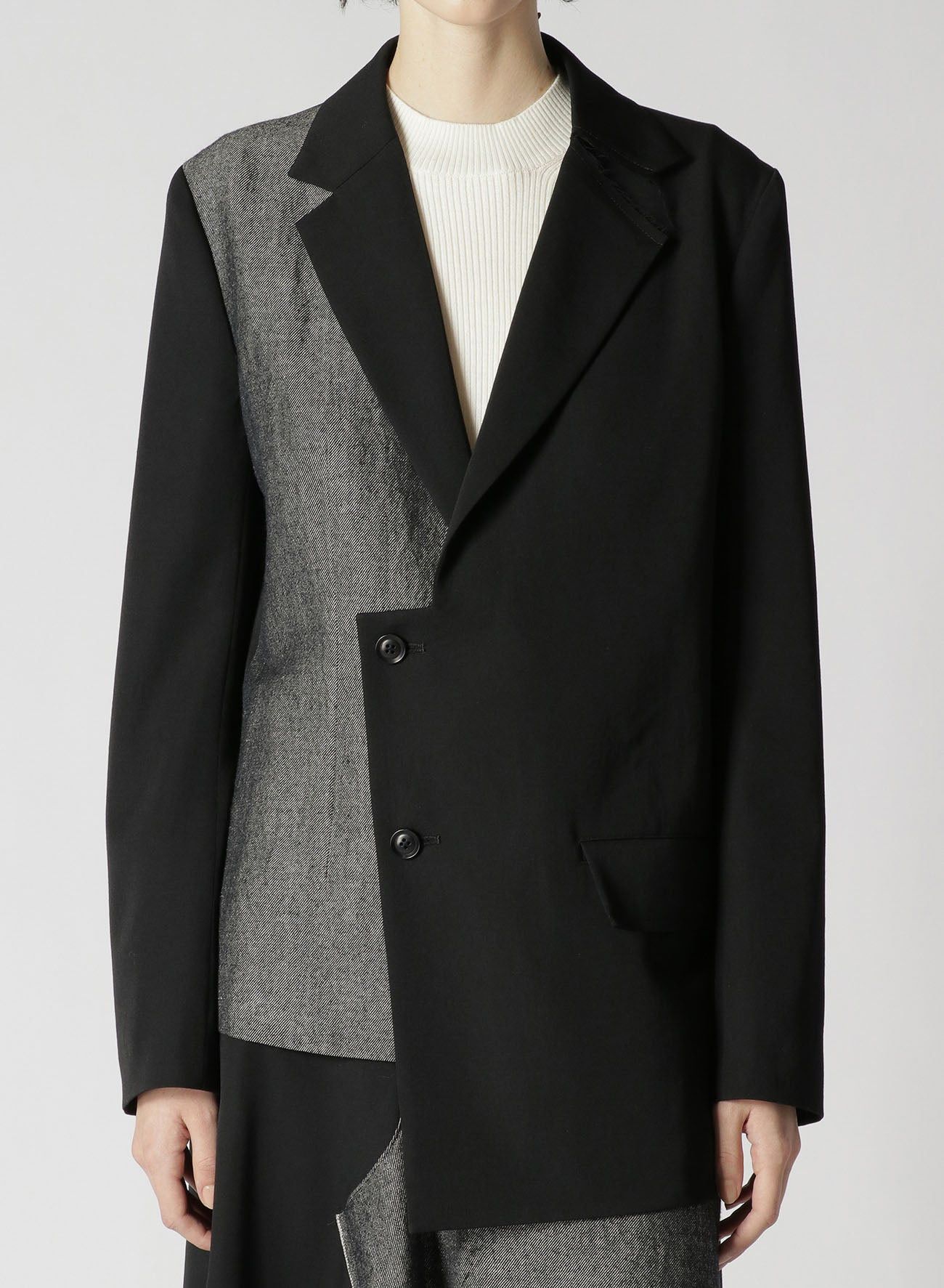 Yohji Yamamoto $1165 NWT Yohji Yamamoto Y's Gabardine Asymmetric Jacket Size US M / EU 48-50 / 2 - 1 Thumbnail