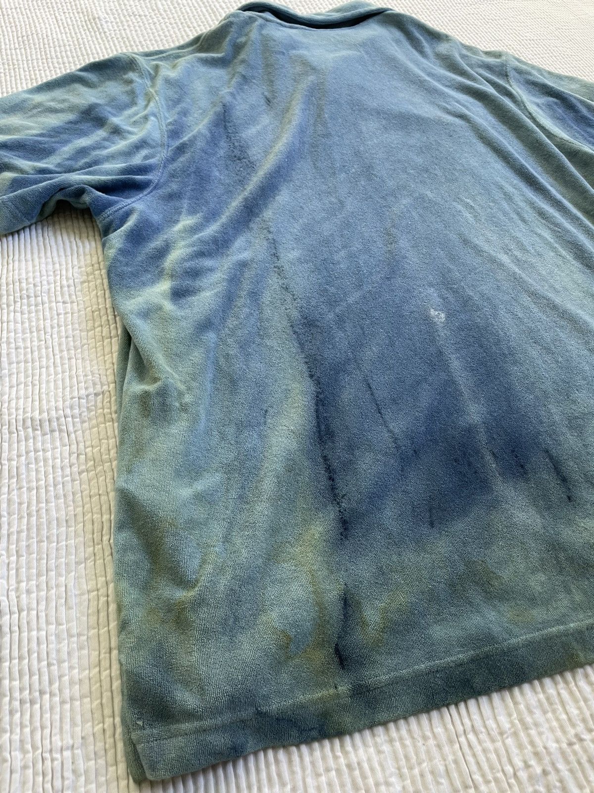 Indigo Indigo Schloppy Dyed Sun Faded Terry Cloth Polo Size US L / EU 52-54 / 3 - 12 Thumbnail