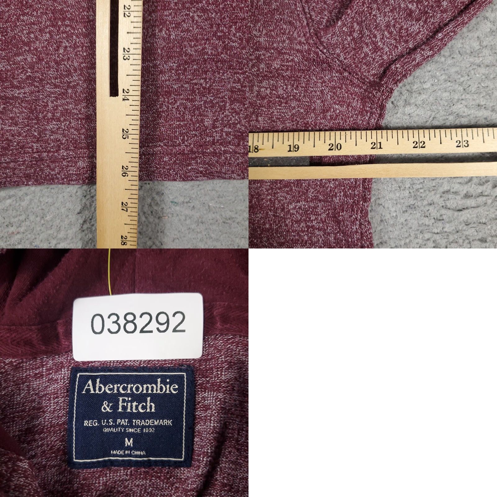 Abercrombie & Fitch Abercrombie & Fitch Red Hoodie Mens Medium Pullover Sweatshirt Casual Knit Mock Neck Size US M / EU 48-50 / 2 - 8 Thumbnail