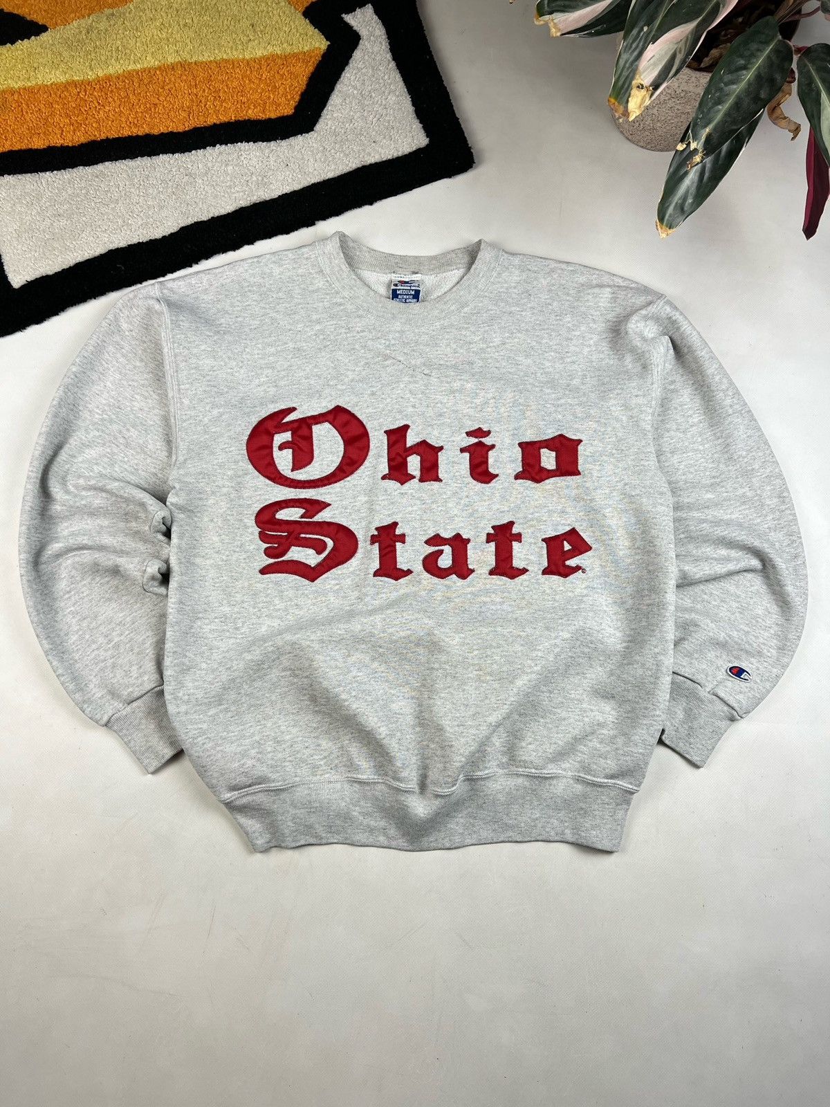 Champion × Vintage Vintage 90's Champion Reverse Weave Ohio State Grey Crewneck Size US M / EU 48-50 / 2 - 1 Thumbnail
