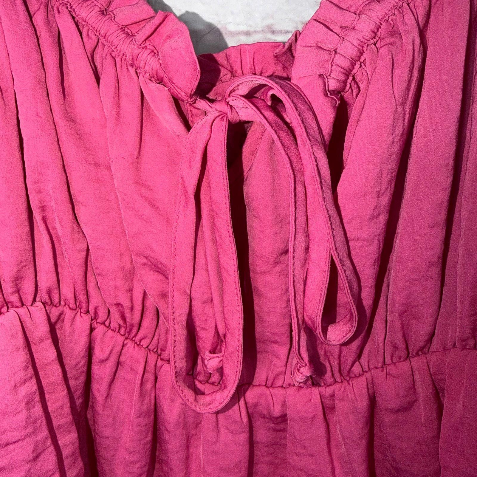 American Eagle Outfitters American Eagle Large Pink Ruffle Tank Top Size L / US 10 / IT 46 - 3 Thumbnail