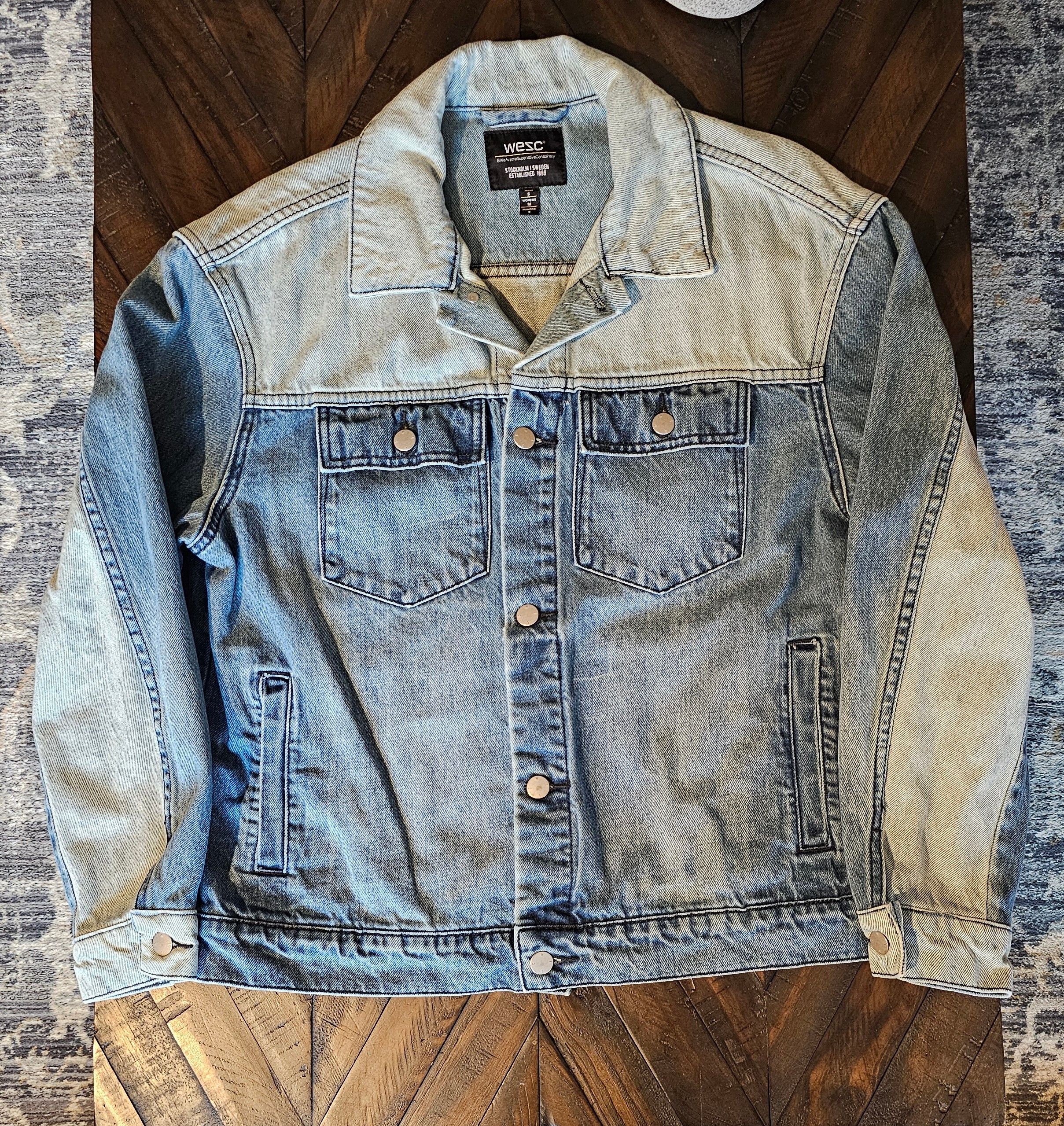 WeSC WeSC Denim Jacket Indigo Block Size S UNISEX EUC Streetwear Size US S / EU 44-46 / 1 - 2 Thumbnail