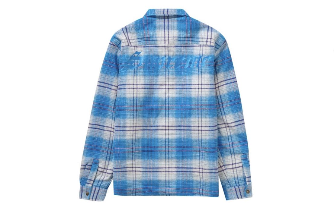 Supreme Supreme Lined Flannel Snap Shirt in Blue / Medium