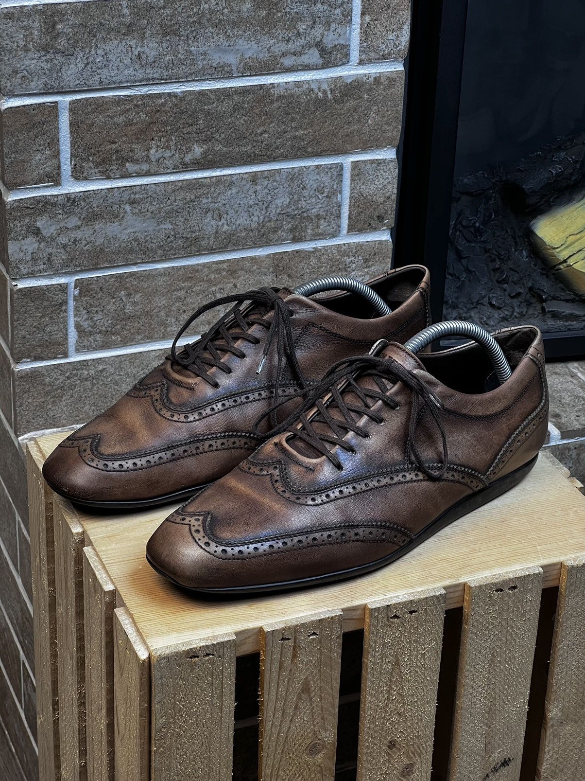 J.M. Weston J.M. Weston Modele Protege Brown Leather Trainers Shoes Size US 8.5 / EU 41-42 - 2 Thumbnail