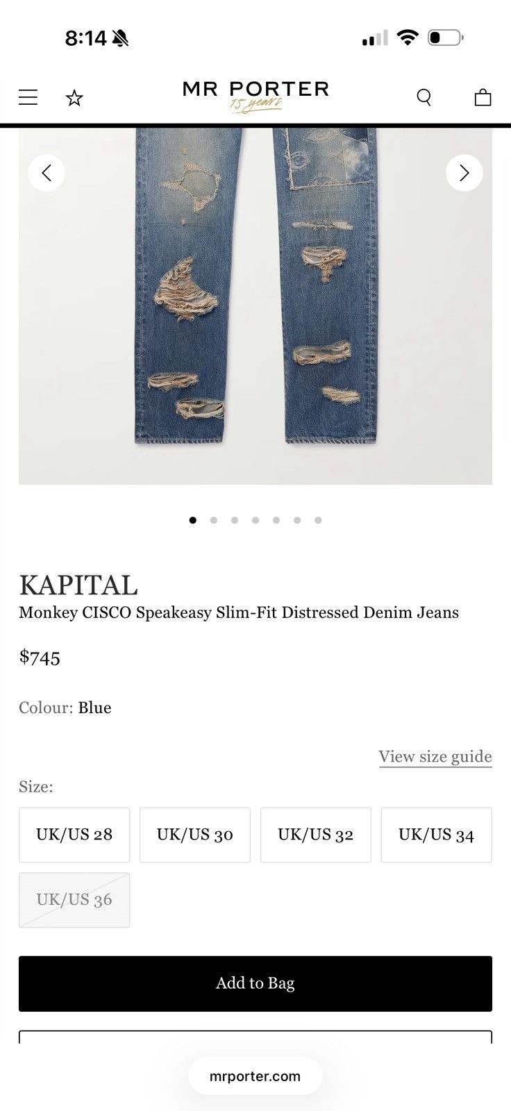 Kapital Kapital Speakeasy slim-fit distressed denim Size US 36 / EU 52 - 11 Thumbnail