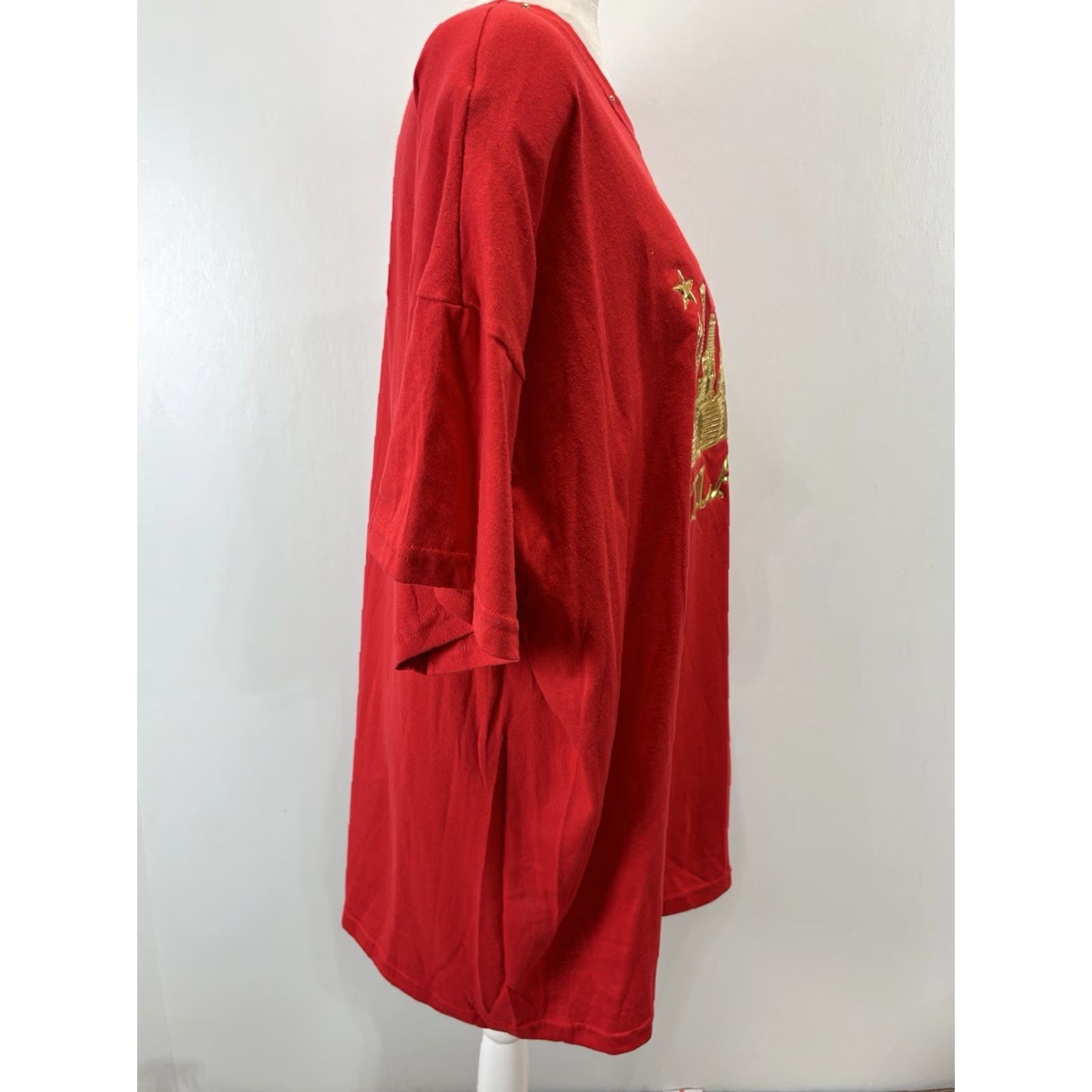 Vintage VINTAGE Unbranded Plus Size T-Shirt with Shoulder Pads, 90s, Red, 2X/3X, Womens, Made in USA Size XXL / US 16-18 / IT 52-54 - 4 Thumbnail