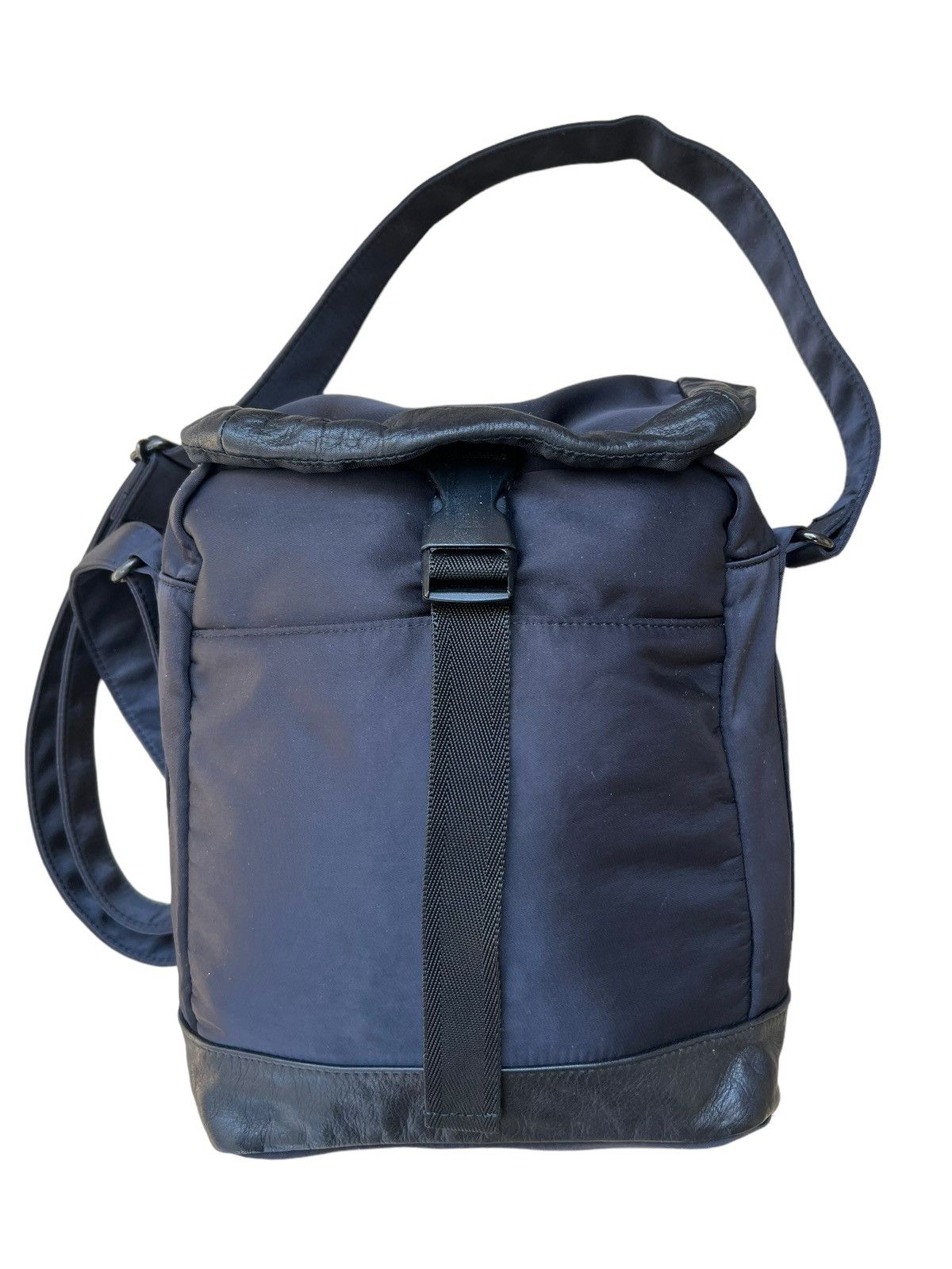 image of Vintage A.i.p. Japan Hybrid Leather Nylon Mini Sling Bag in Black, Men's