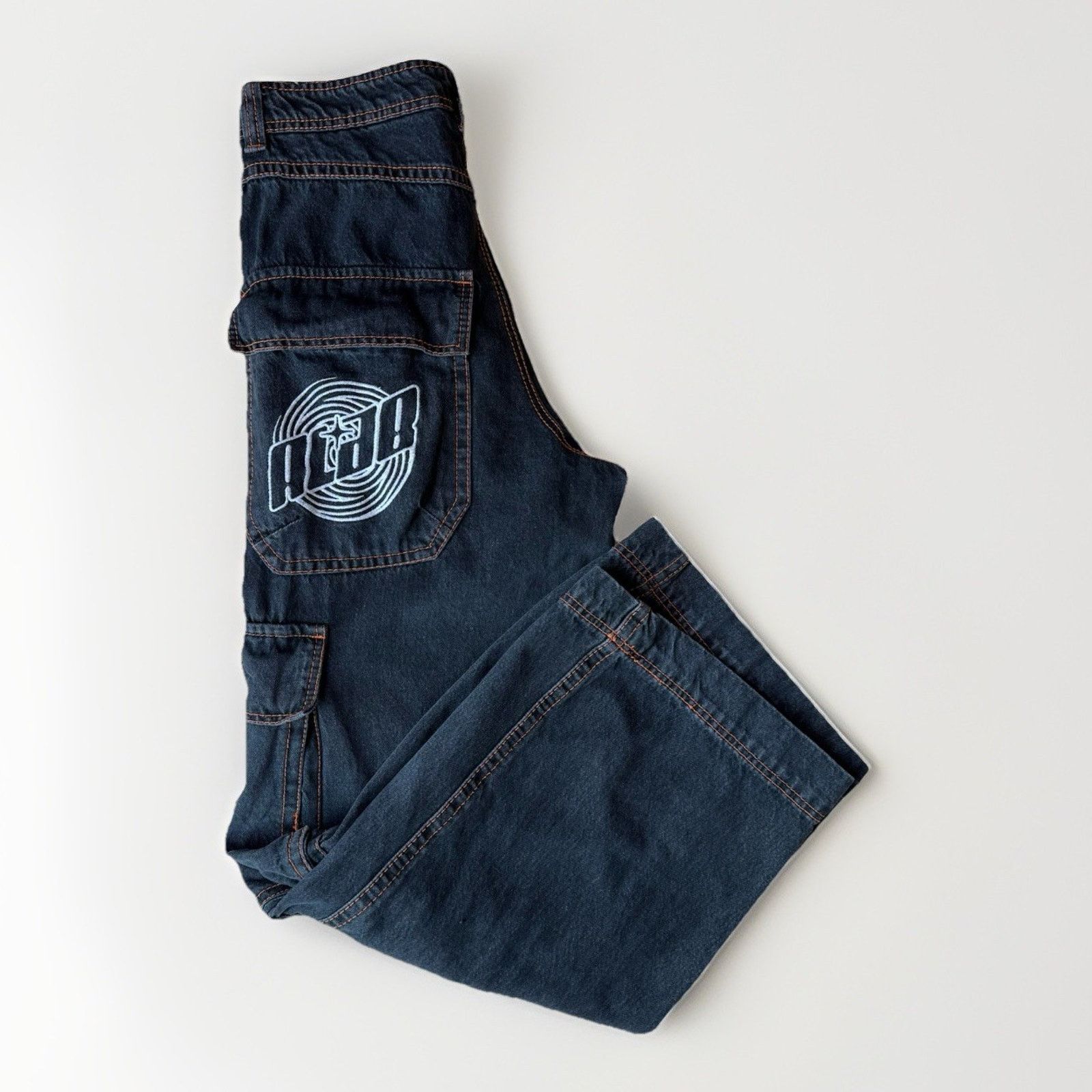 Alabaster Industries ALAB Mega Overheat Cargo Jeans 31 Black Baggy Denim Size US 31 - 1 Thumbnail