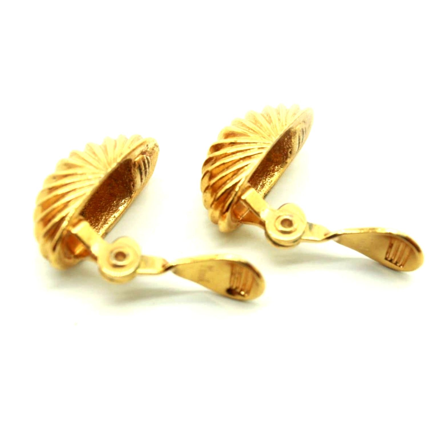 Monet Vintage 1950s Monet Shrimp Shell Earrings • Paddle Clip-Ons Size ONE SIZE - 3 Thumbnail