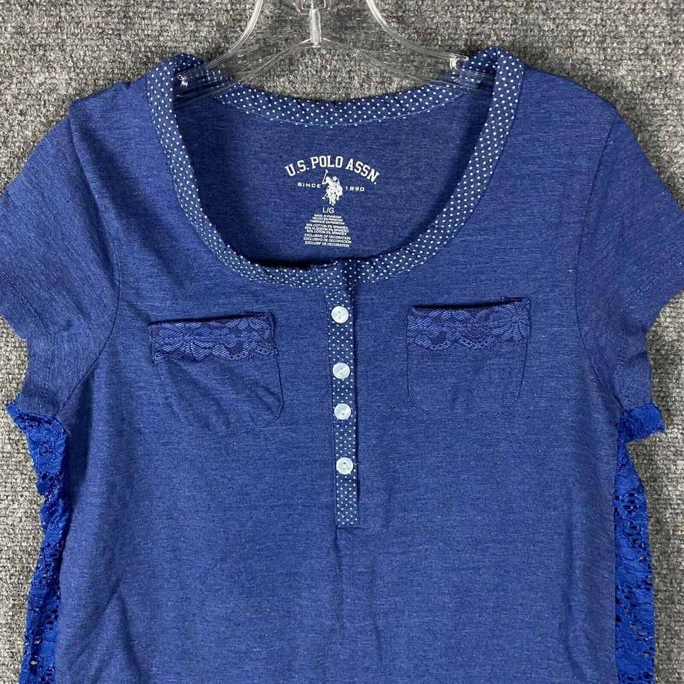 U.S. Polo Assn. U.S. Polo Assn Sleep Shirt Henley Women's Large Short Sleeve Size L / US 10 / IT 46 - 2 Thumbnail