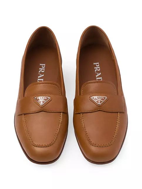 Prada o1w1db11124 Nappa Leather Loafers in Brown Size US 8 / IT 38 - 3 Thumbnail