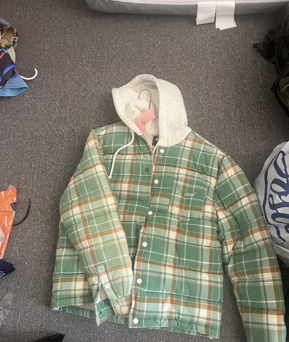 Kith KITH Green flannel style Puffer jacket Size US S / EU 44-46 / 1 - 3 Thumbnail
