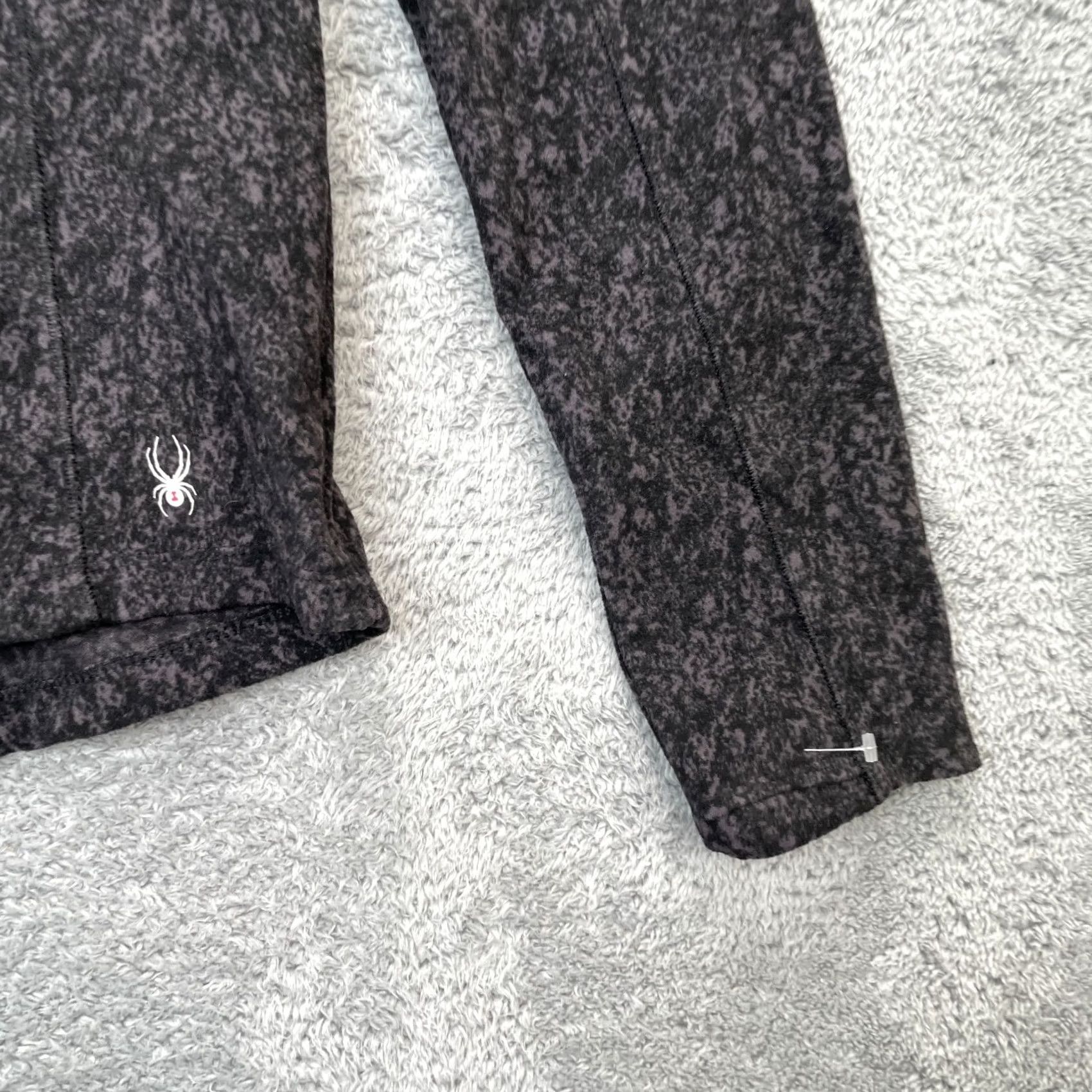 Spyder Spyder Fleece Top Womens Medium Black Abstract Stretch Thumbhole Sleeve Half Zip Size M / US 6-8 / IT 42-44 - 3 Thumbnail