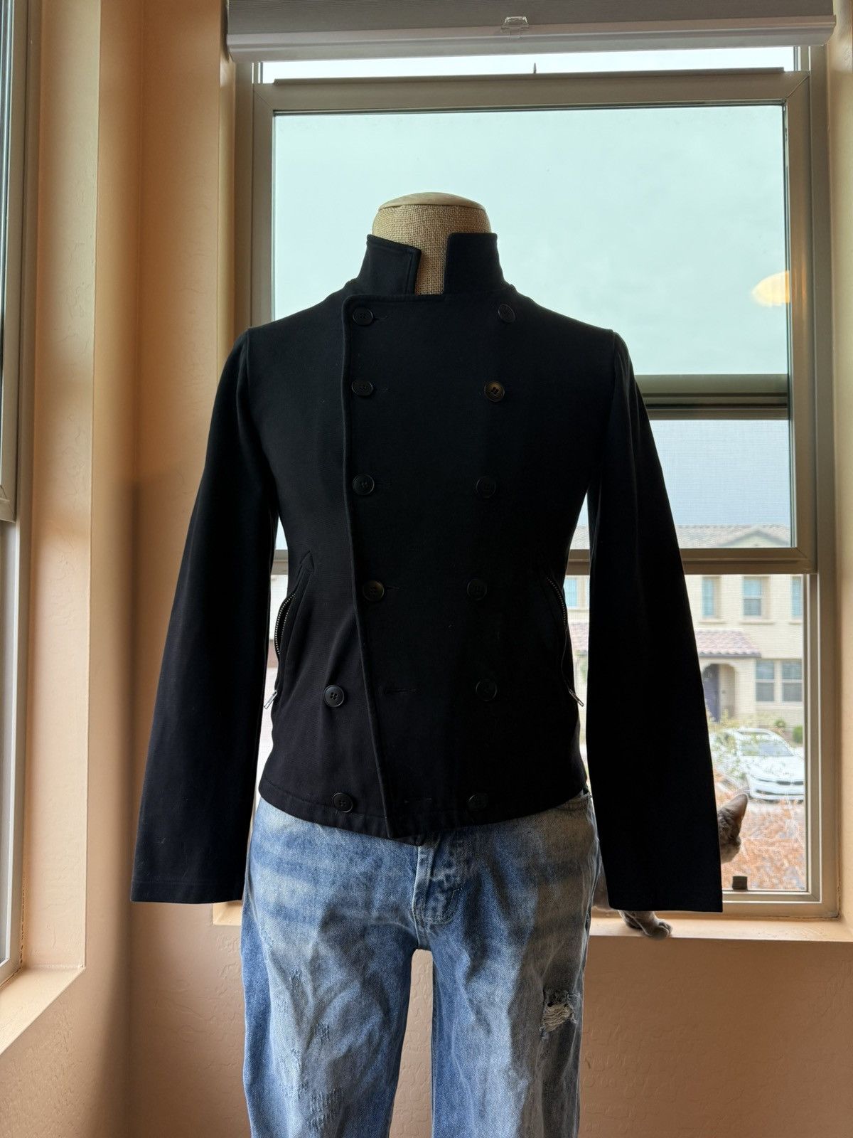 agnes b. Agnes B. Homme Black Double-Breasted Jacket - French Style Size M / US 6-8 / IT 42-44 - 6 Thumbnail