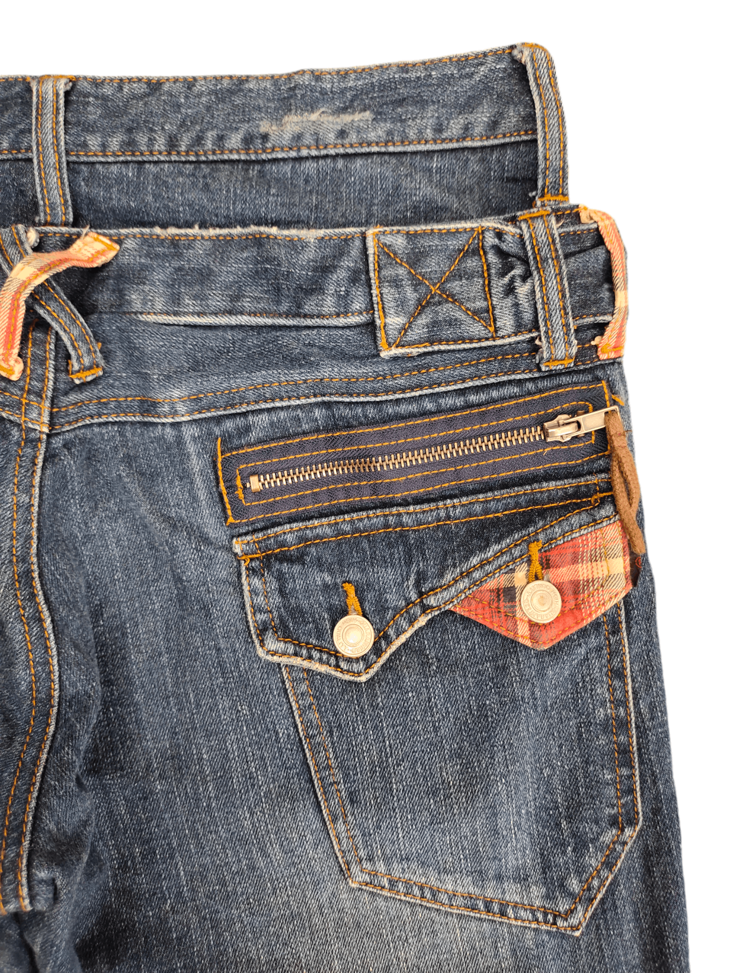 If Six Was Nine Vintage Y2k Wild Khakis Double Waist Clawmark Faded Jeans Size US 32 / EU 48 - 14 Thumbnail