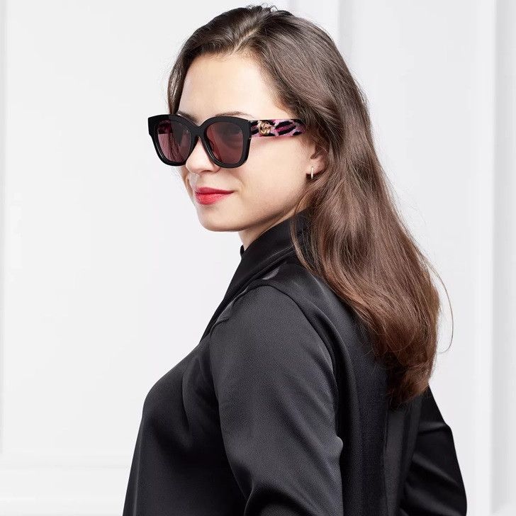 Gucci NEW Gucci GG1550SK 004 Black Red Women Square Sunglasses Size ONE SIZE - 10 Thumbnail