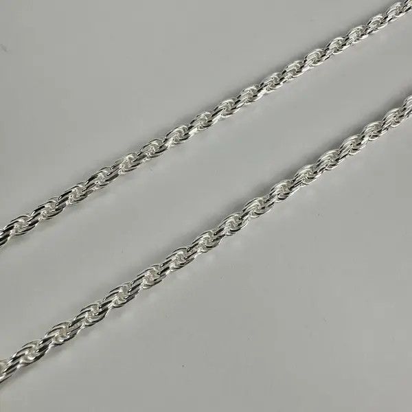 Jewelry Silver Chain Solid .925 Silver Rope Chain 2.5mm 18 Inches Size ONE SIZE - 5 Thumbnail
