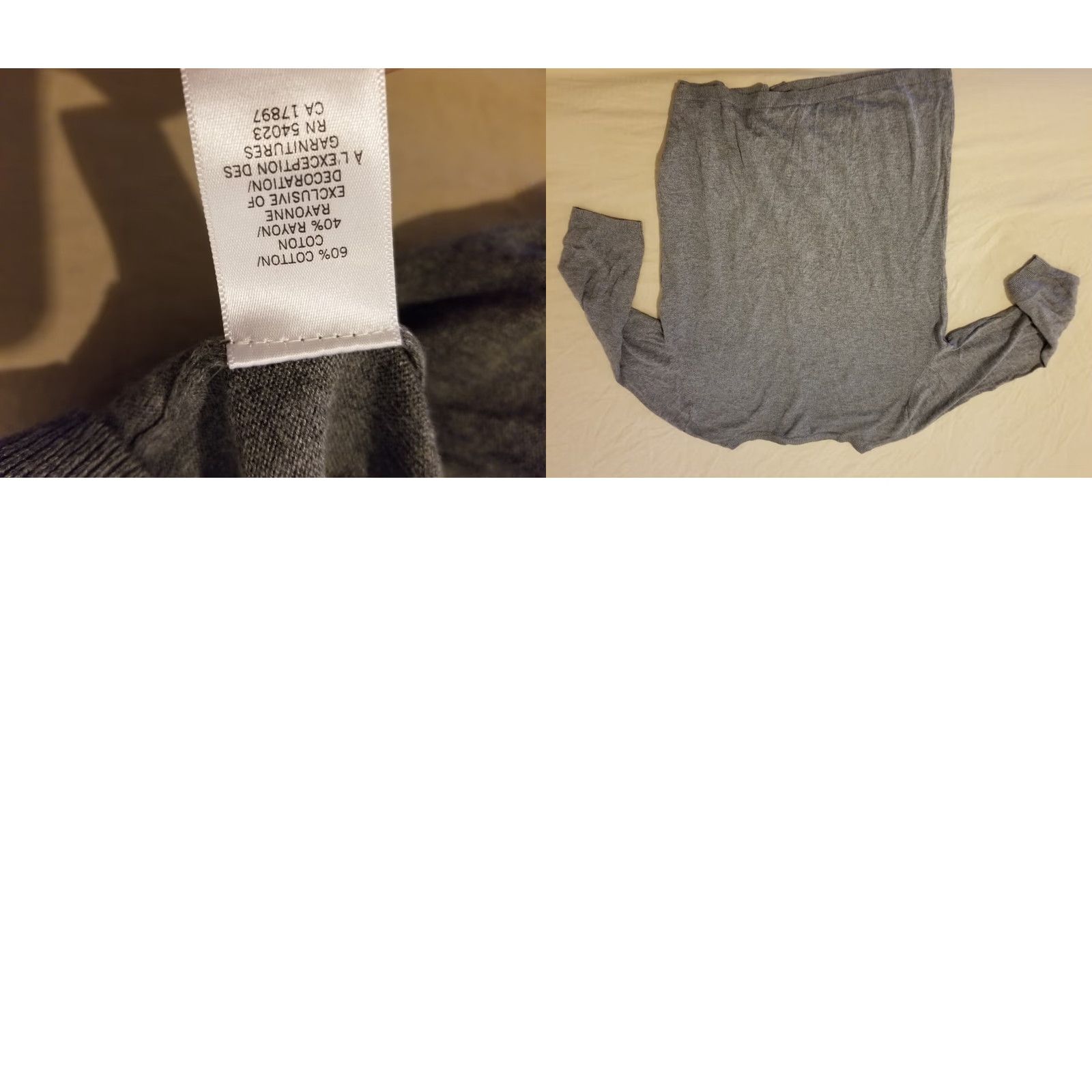 Banana Republic VINTAGE Womens Banana Republic Sweater Jacket Cardigan L Gray Gray Cotton Size L / US 10 / IT 46 - 8 Thumbnail
