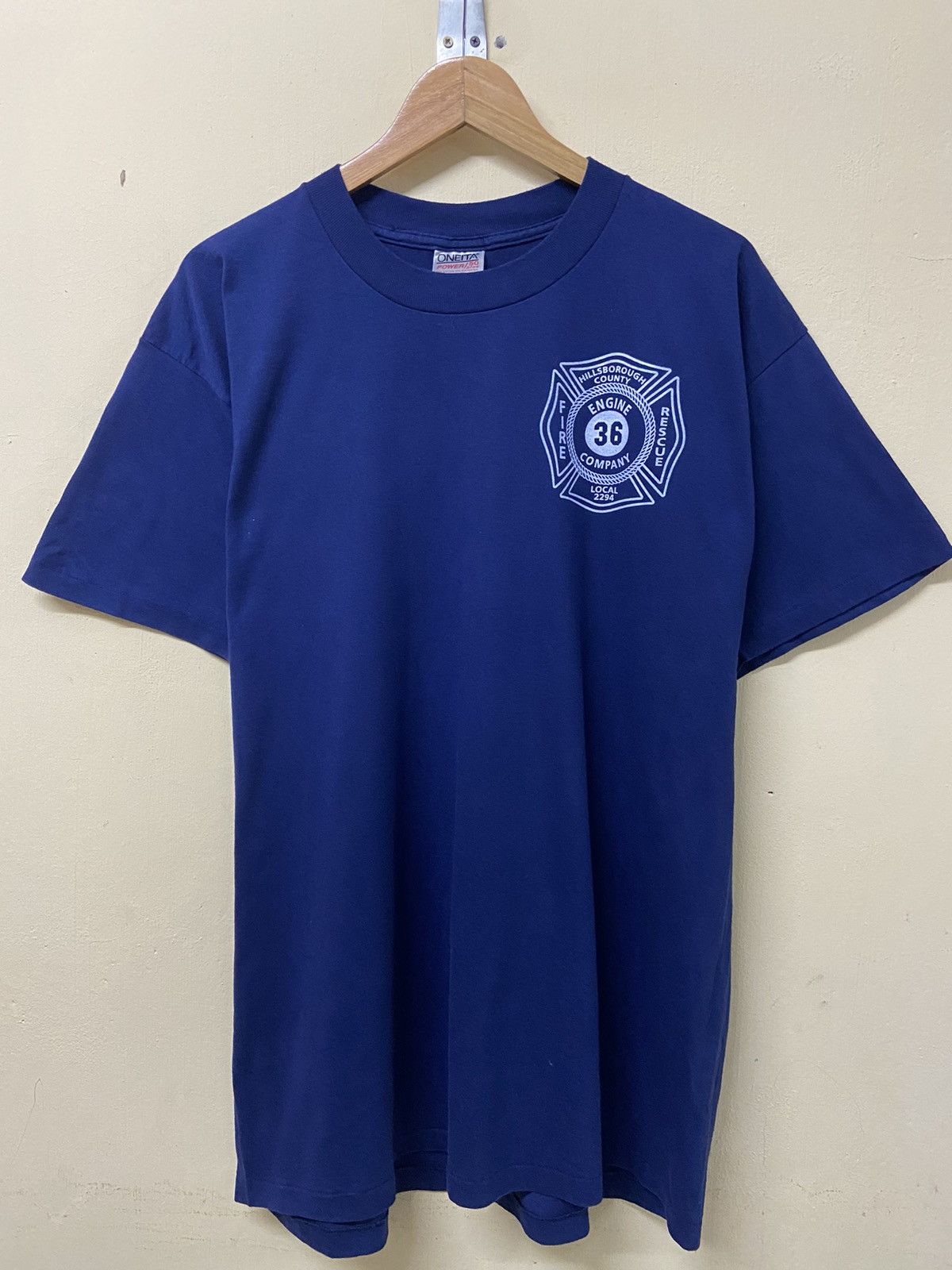 image of Vintage Fire Rescue Engine 36 Company in Navy, Men's (Size XL)