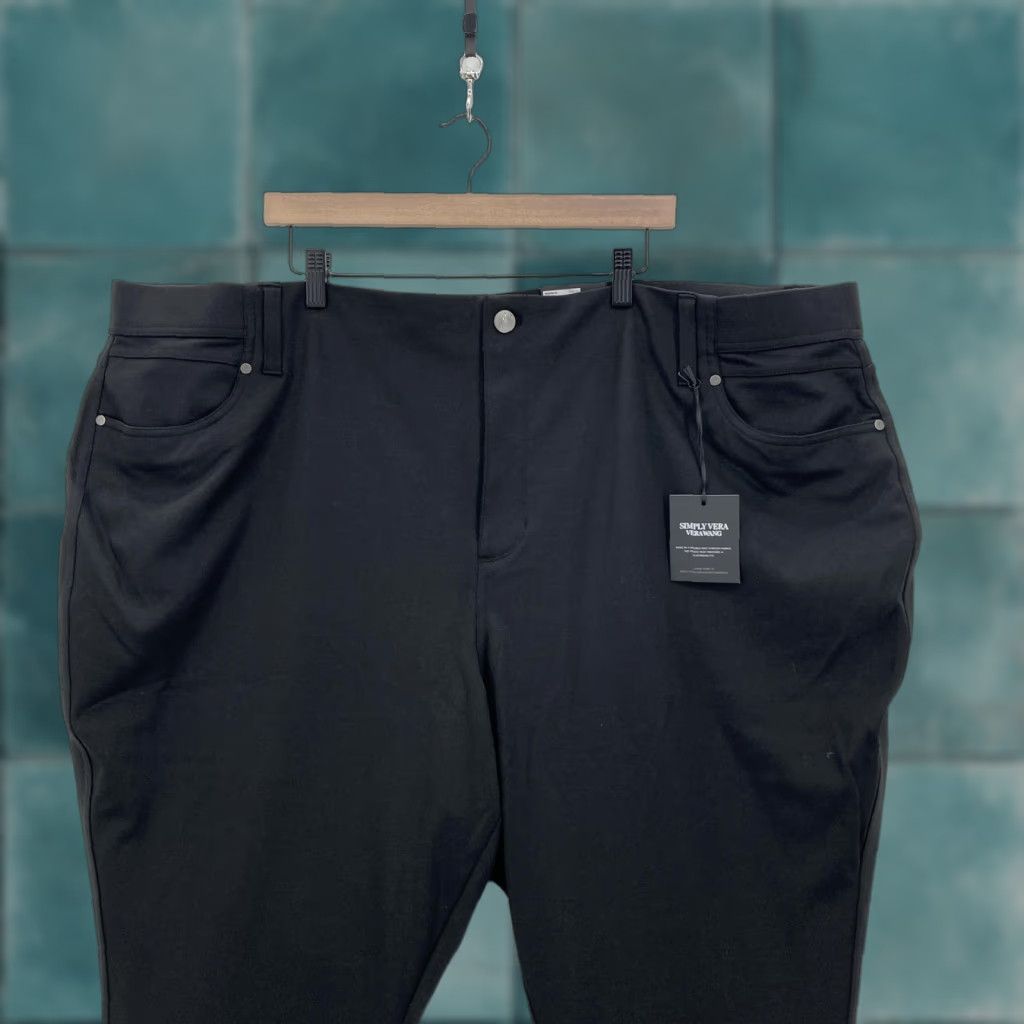 Vintage Simply Vera Vera Wang Pants Womens 4X Black High Rise Skinny Ponte Stretch Plus Size 40" / US 18 - 1 Thumbnail