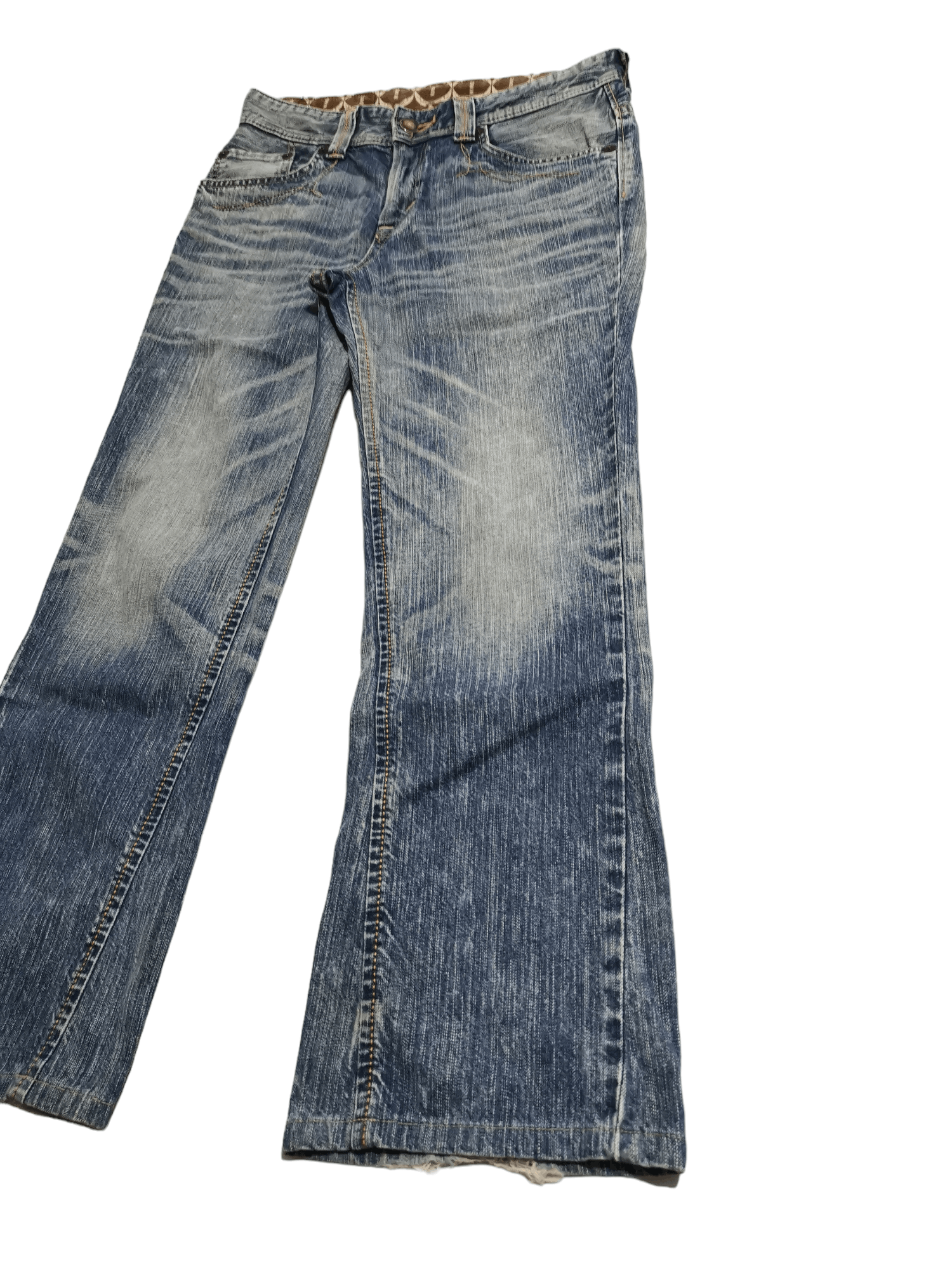 Japanese Brand × Jean × Vintage Flare Jeans Made In Japan Edwin Lightning Wash Jeans Size US 32 / EU 48 - 2 Thumbnail