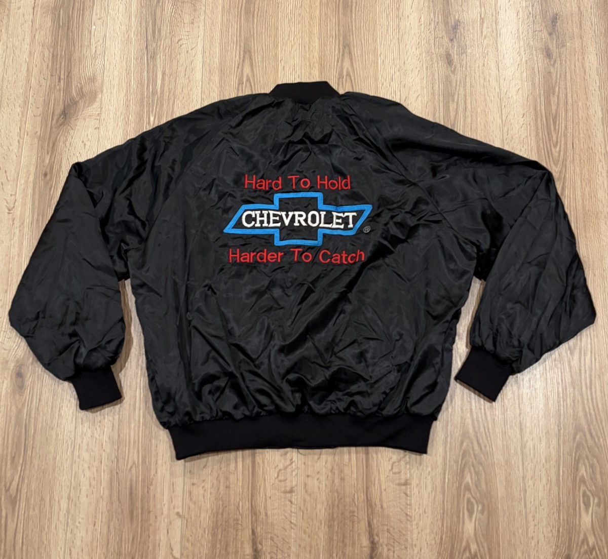 NASCAR Vtg Chevrolet The Heartbeat of America Satin Bomber Jacket Size US XL / EU 56 / 4 - 1 Thumbnail