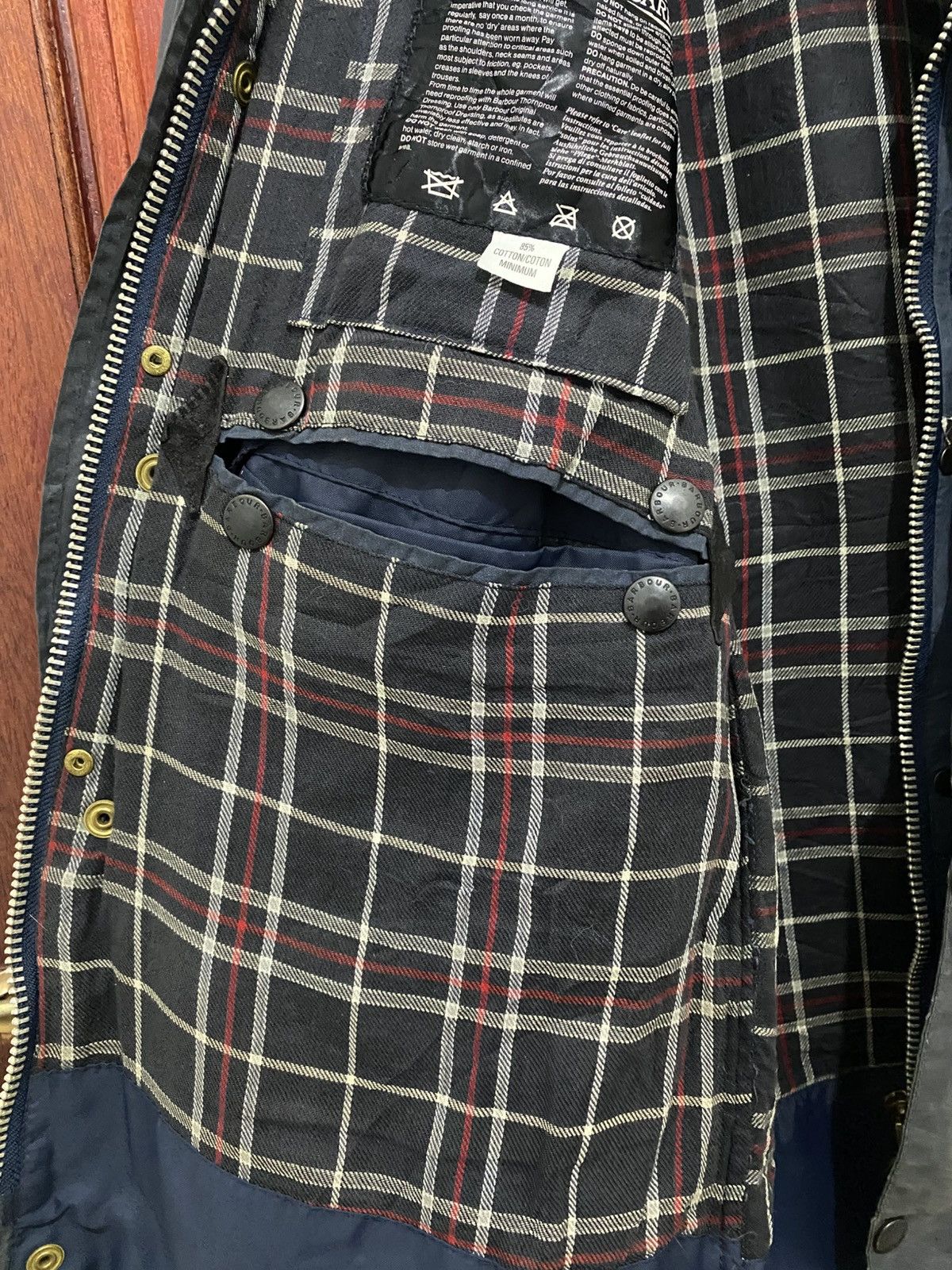 Barbour × Vintage Vintage Barbour Border Waxed Jacket 81cm/32in Hunting Size US S / EU 44-46 / 1 - 11 Thumbnail