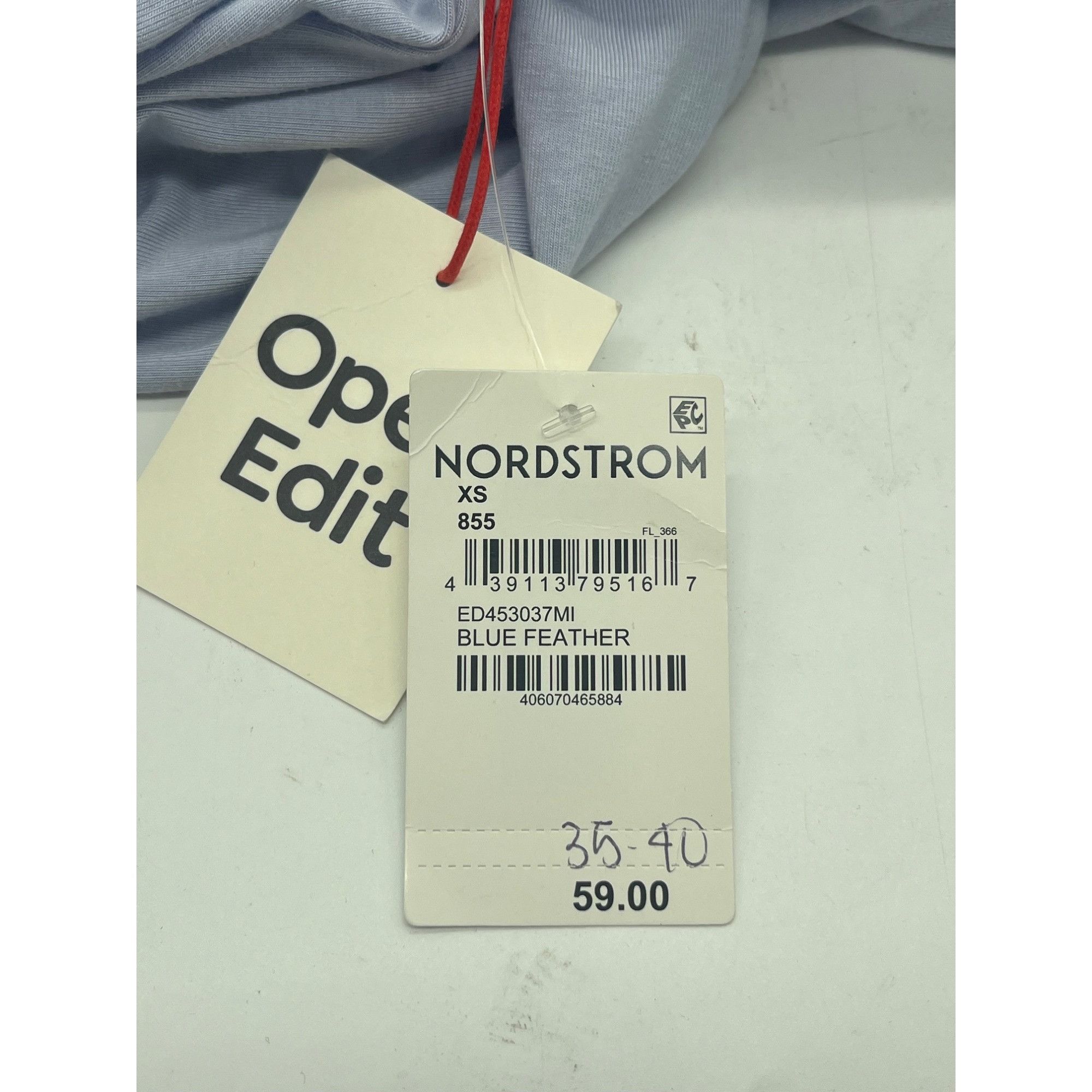 Other Open Edit Strong Shoulder Body-con Minidress In Blue Feather Size XS / US 0-2 / IT 36-38 - 7 Thumbnail