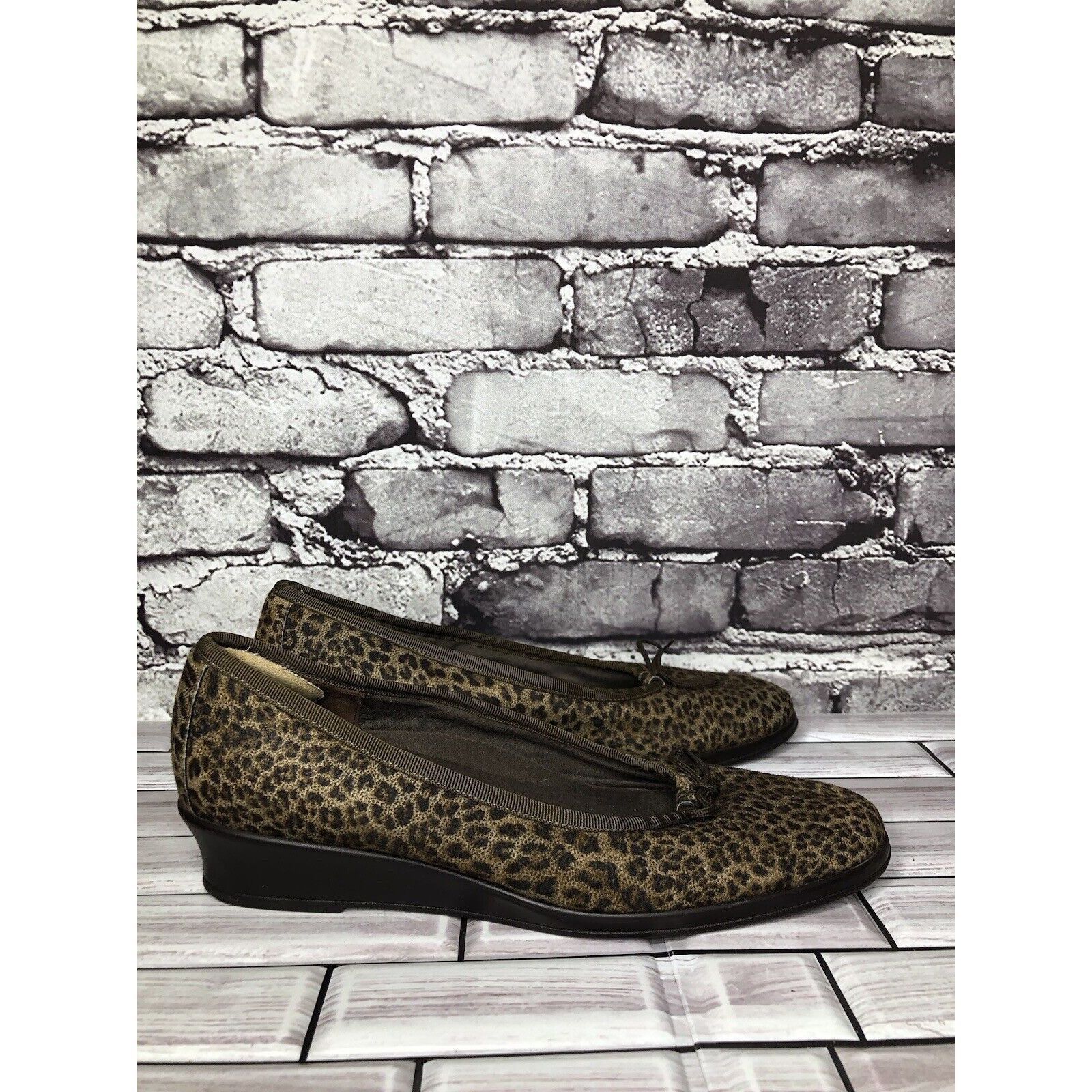 Other Munro American Leopard Print Synthetic Fabric Wedge Shoes Wo Size US 8 / IT 38 - 1 Thumbnail