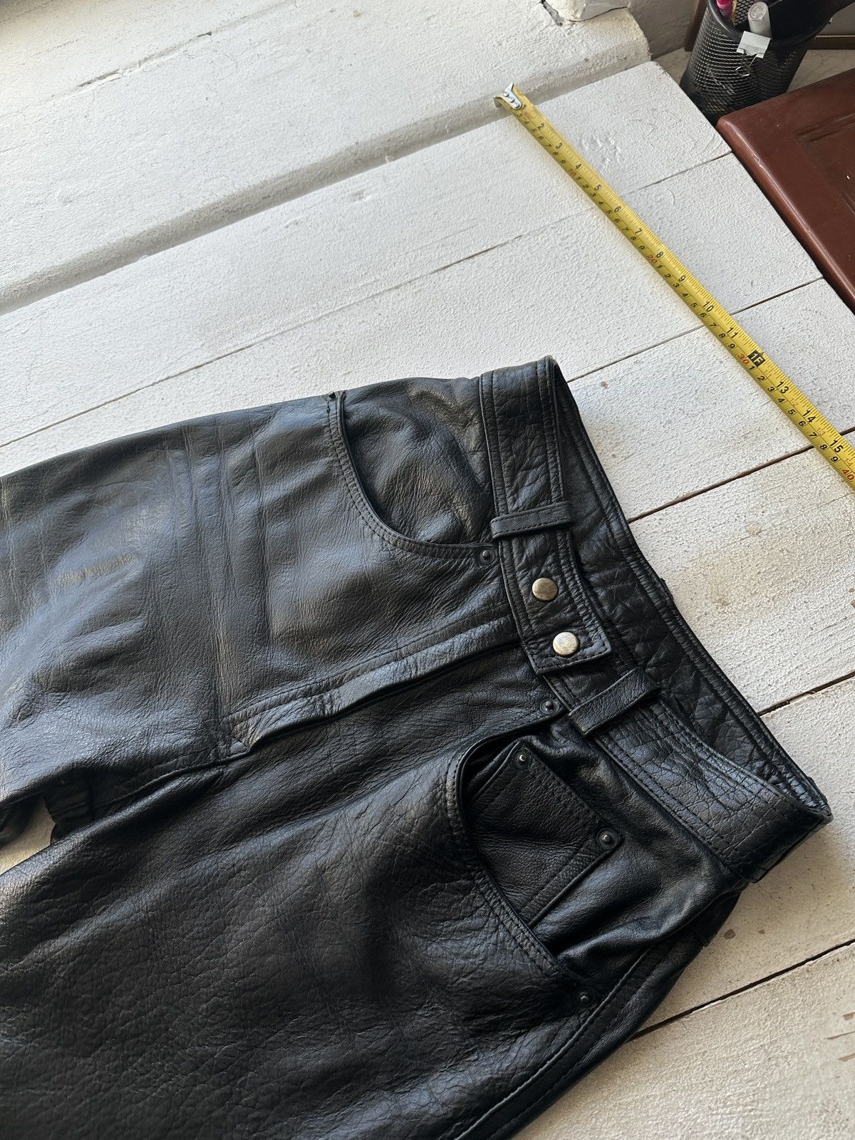Leather HAVEBA 🚨VNTG leather pants motorcycles Black LUXURY Y2K Size 25" / US 0 / IT 36 - 2 Thumbnail