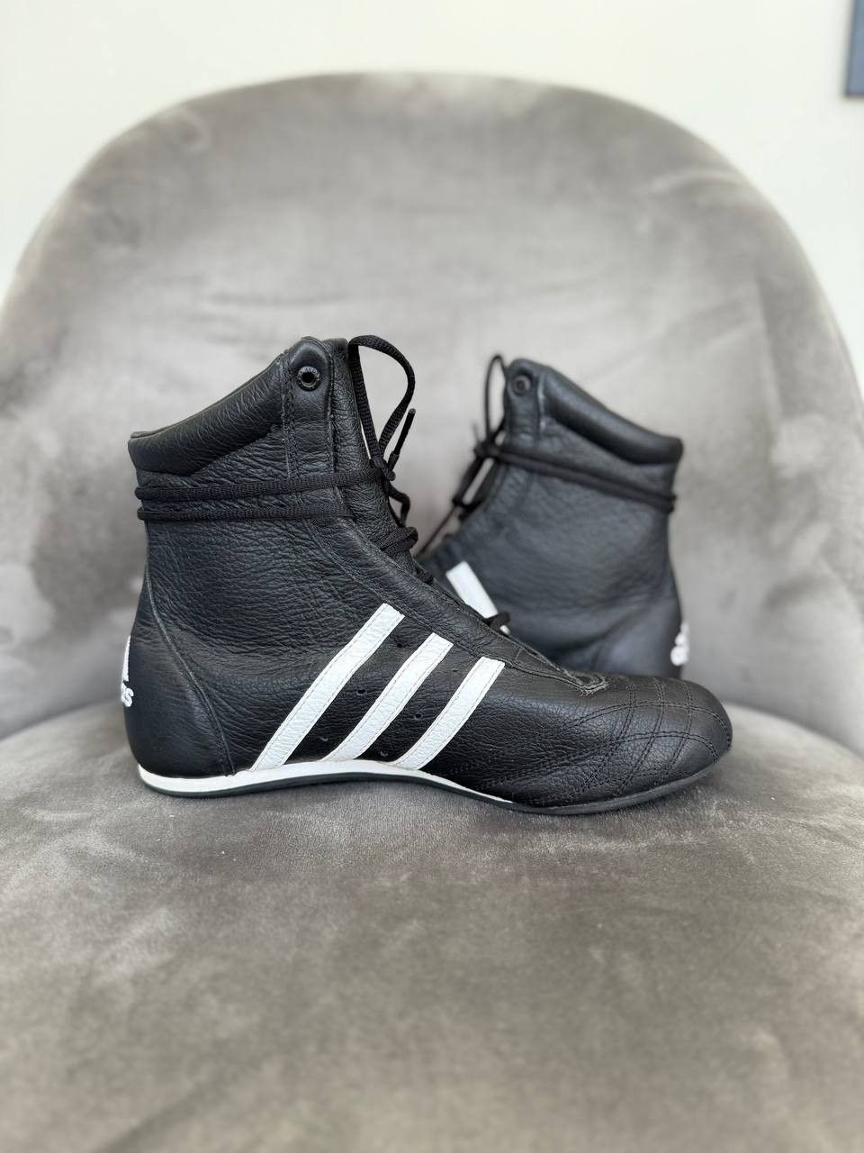 Adidas Adidas Prajna 00s Leather Black Boxing wrestling Boots Size US 6.5 / IT 36.5 - 4 Thumbnail