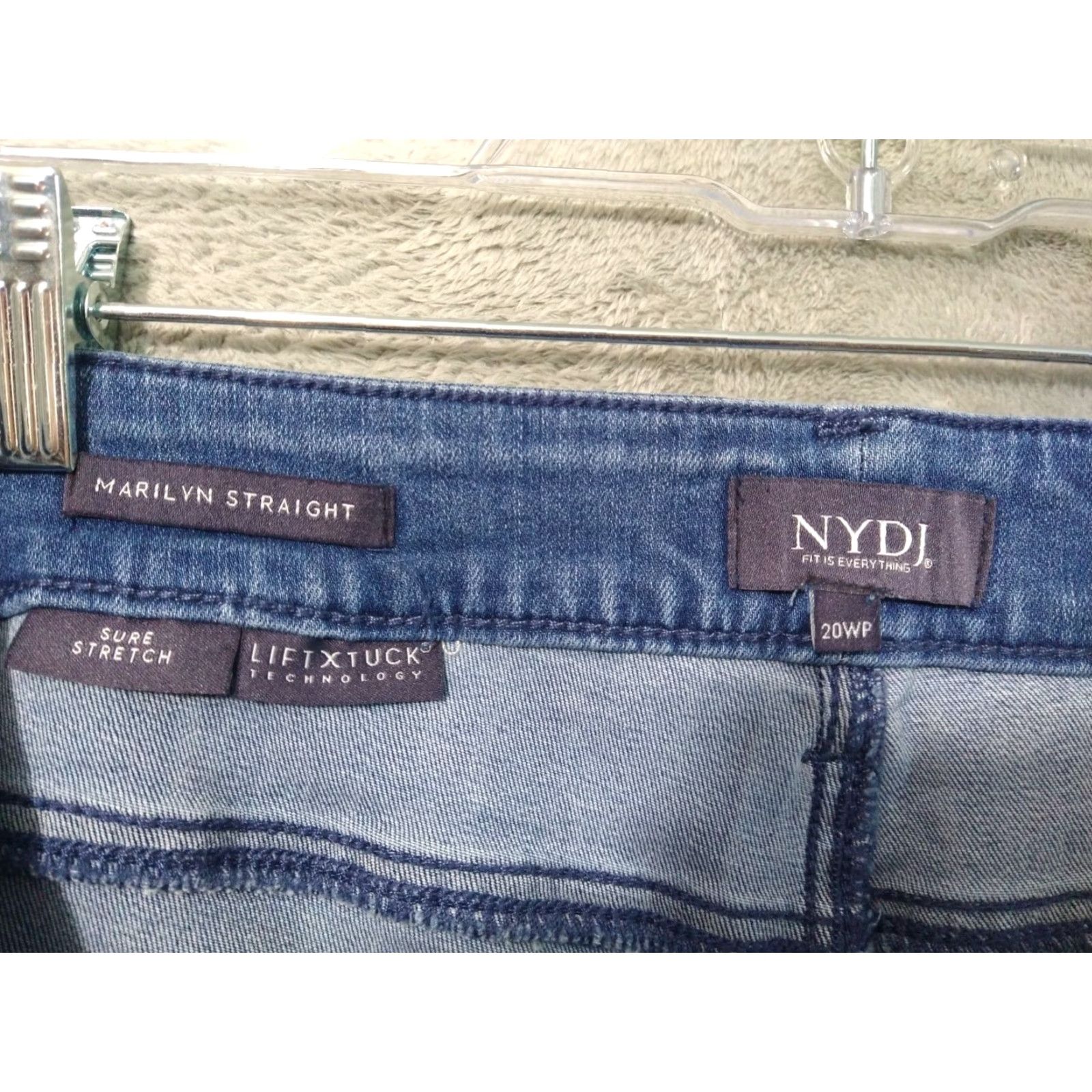 NYDJ NYDJ Jeans Womens 20WP Blue Denim Marilyn Straight Lift Tuck Stretch 5-Pocket Size 42" / US 20 - 7 Thumbnail