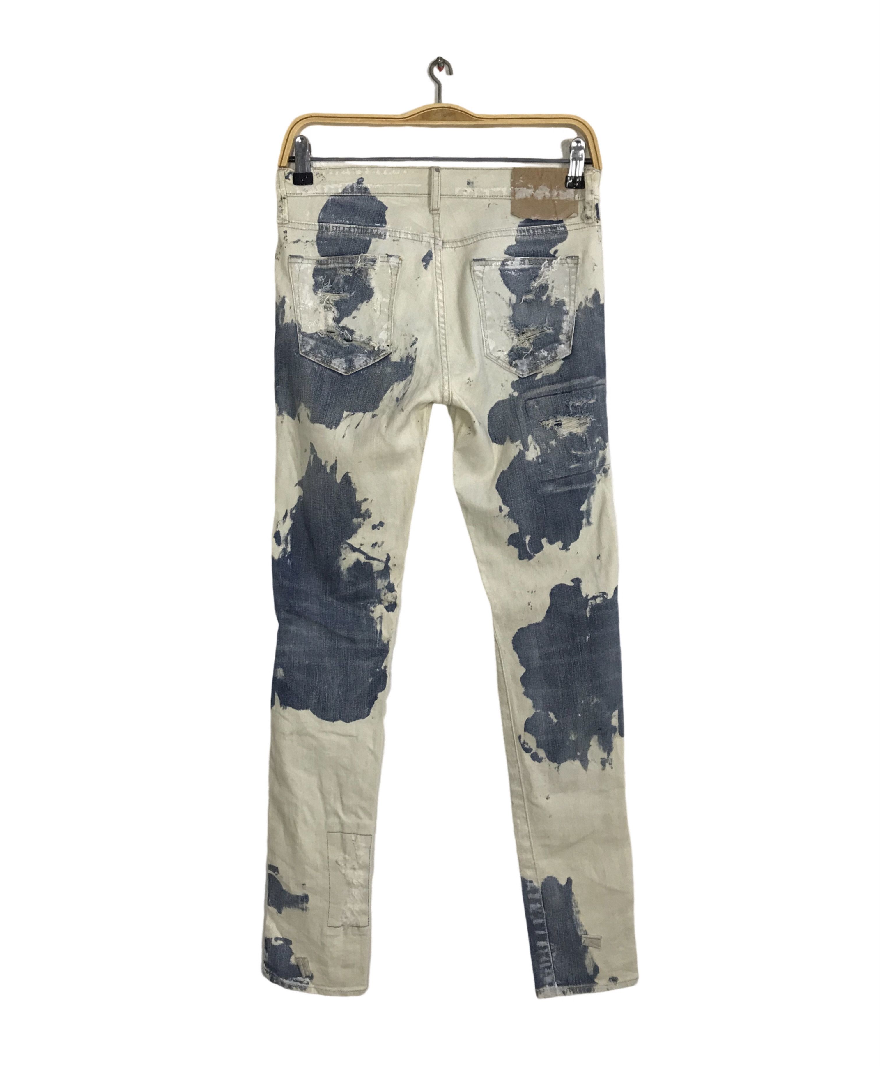 Japanese Brand Raison De Realitas Acid Wash Denim Indigo Pant Size US 26 / EU 42 - 2 Thumbnail