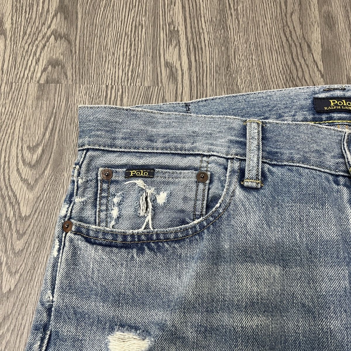Polo Ralph Lauren Polo Ralph Lauren Distressed Denim Blue Sky ifsix Lgb Style Size US 36 / EU 52 - 5 Thumbnail