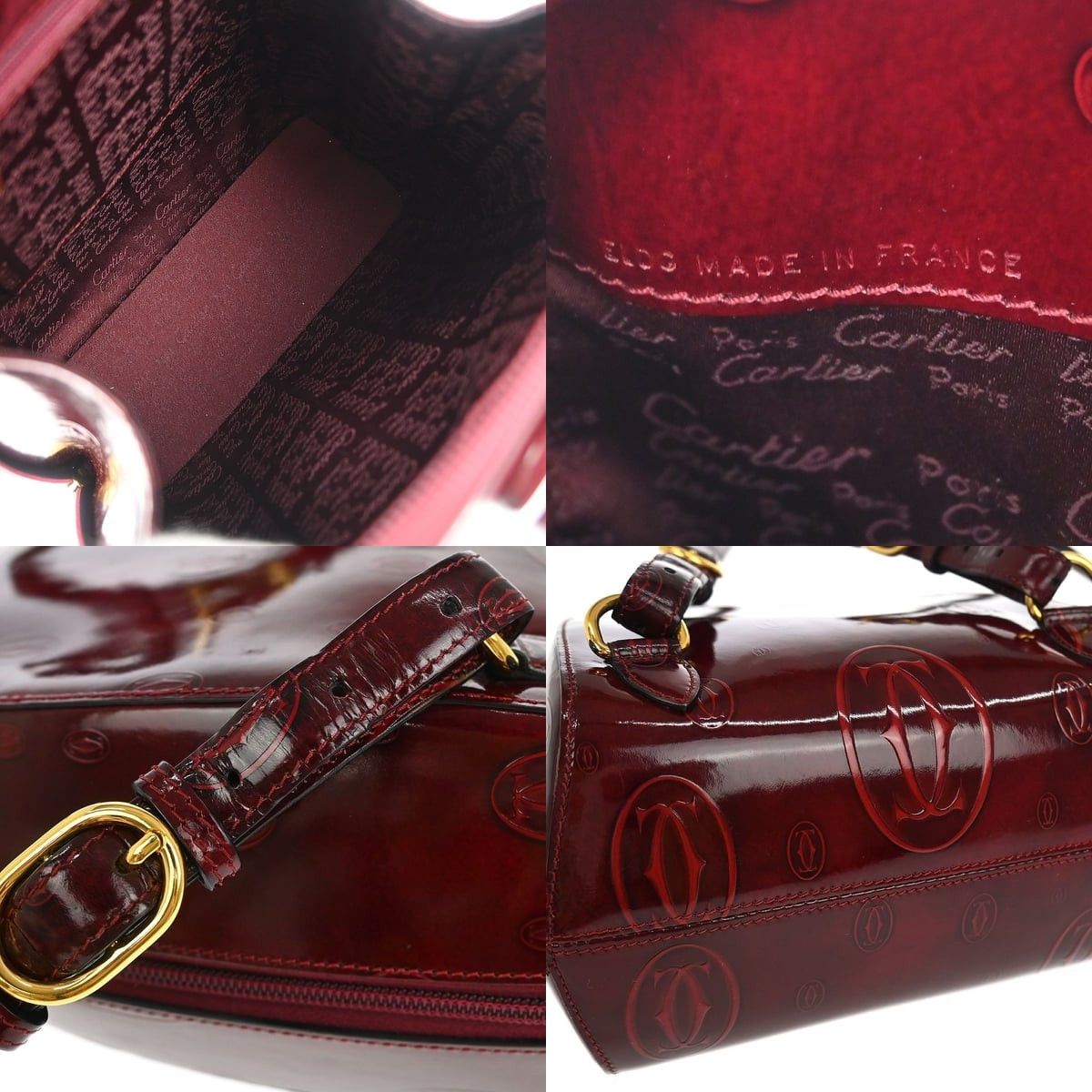 Cartier Happy Birthday Backpack - Bordeaux Patent Leather Backpack Vintage Cartier Happy Birthday Bordeaux Patent Leather  main image 3