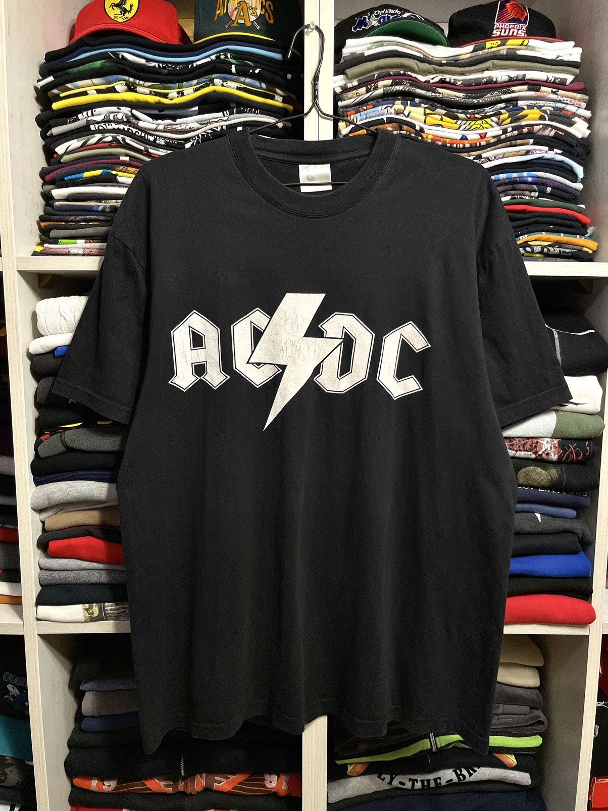 Band Tees Vintage 90s AC/DC Rock Metal Band T-Shirt Faded Black Size US XL / EU 56 / 4 - 12 Thumbnail