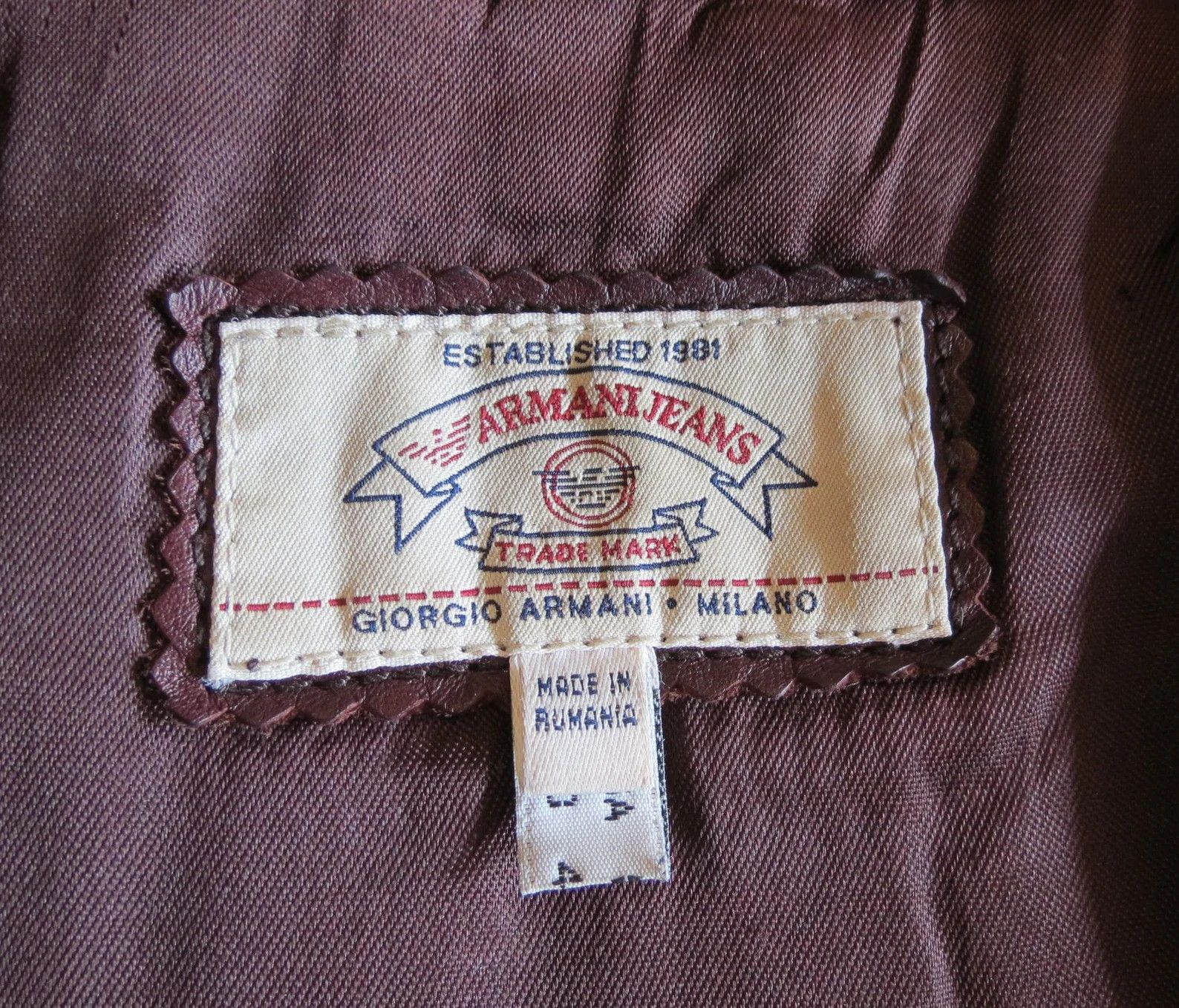 Giorgio Armani Armani Jeans Lux Rosewood Leather Jacket Size US S / EU 44-46 / 1 - 6 Thumbnail
