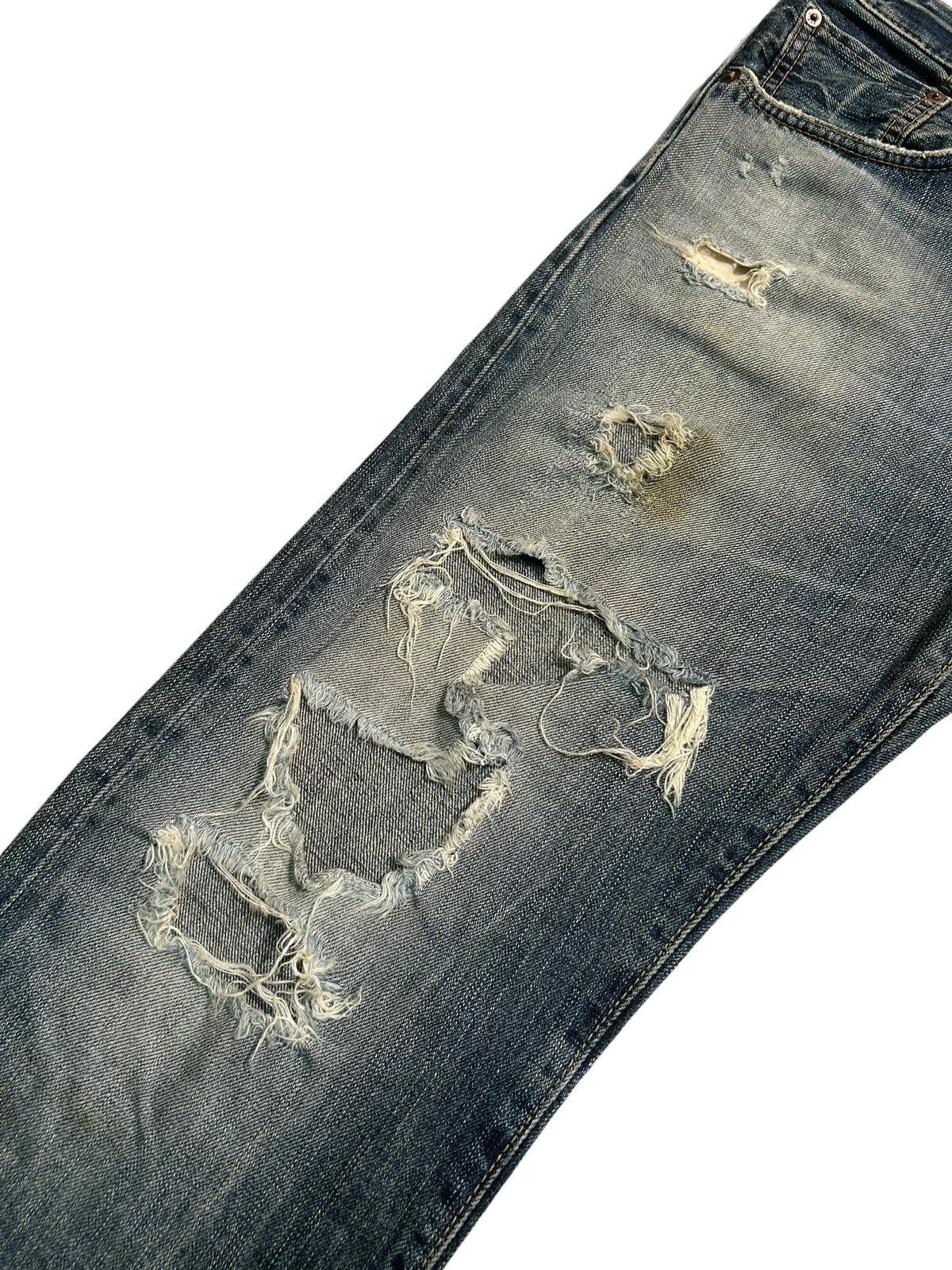 Japanese Brand × Kapital × Vintage Thrashed Vtg Edwin Selvedge disteressed denim Size US 34 / EU 50 - 7 Thumbnail