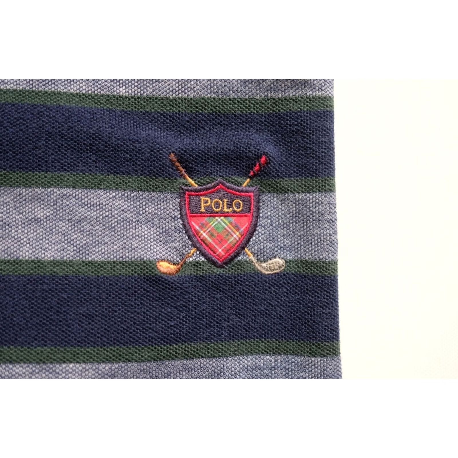 Ralph Lauren VINTAGE Ralph Lauren Polo Golf Shirt Mens 90s Stripe Cotton Sz L Gray Size US L / EU 52-54 / 3 - 4 Thumbnail