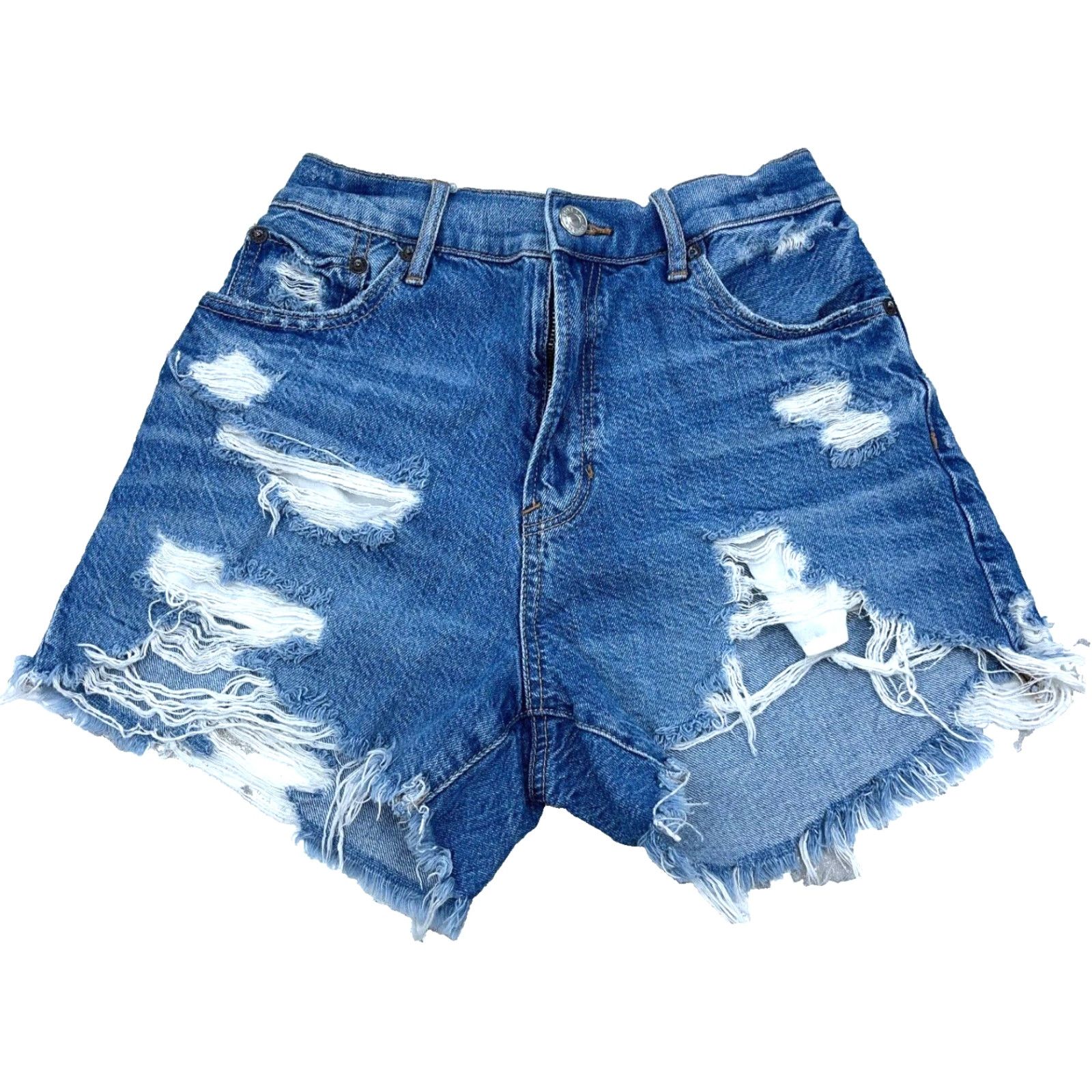 American Eagle Outfitters American Eagle Shorts Women 0 Cut Off 90s Boyfriend Jorts Distressed Holes Jean Size 25" / US 0 / IT 36 - 2 Thumbnail