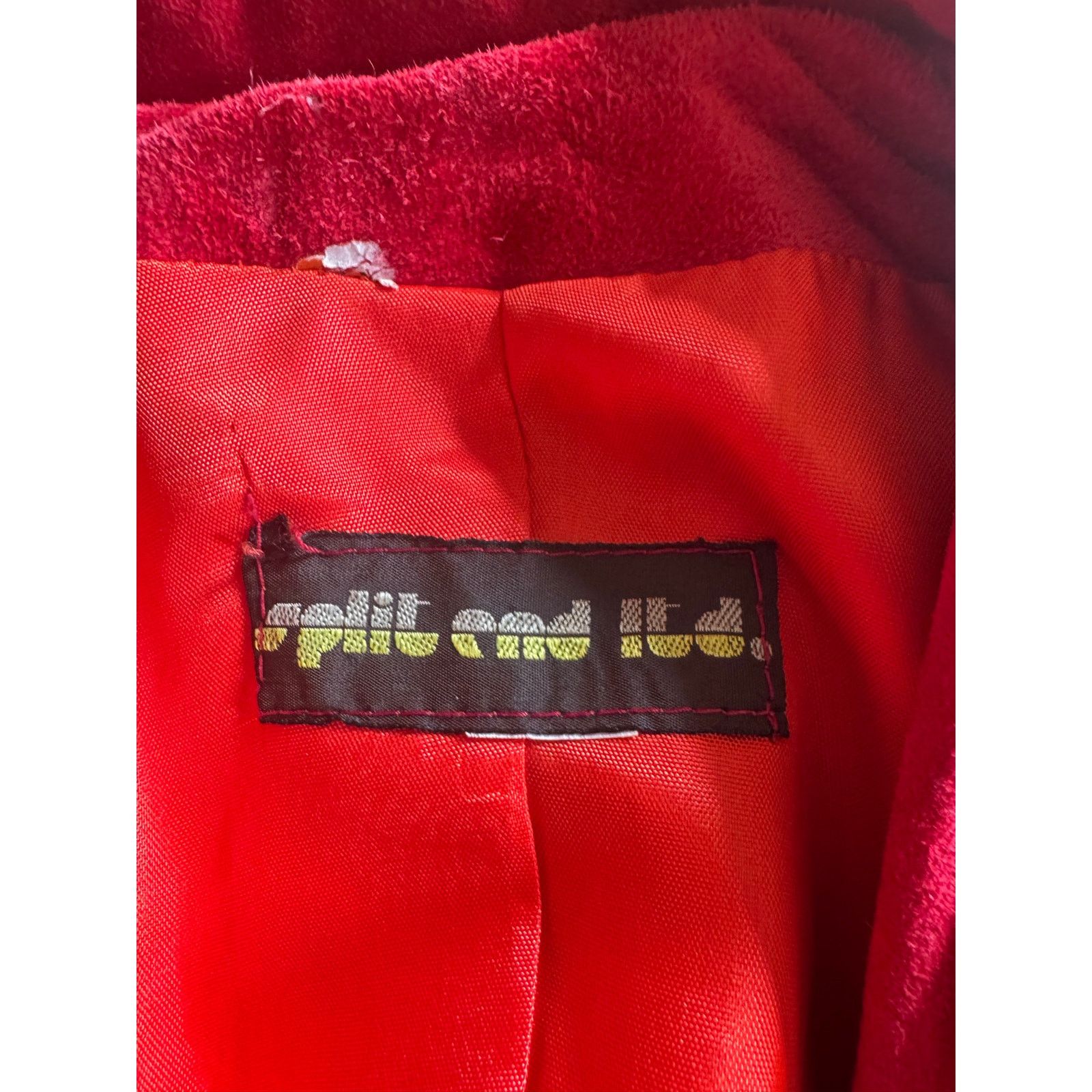 Other Vintage Split End Ltd Red Suede Blazer Jacket Size 14 Size XL / US 12-14 / IT 48-50 - 7 Thumbnail