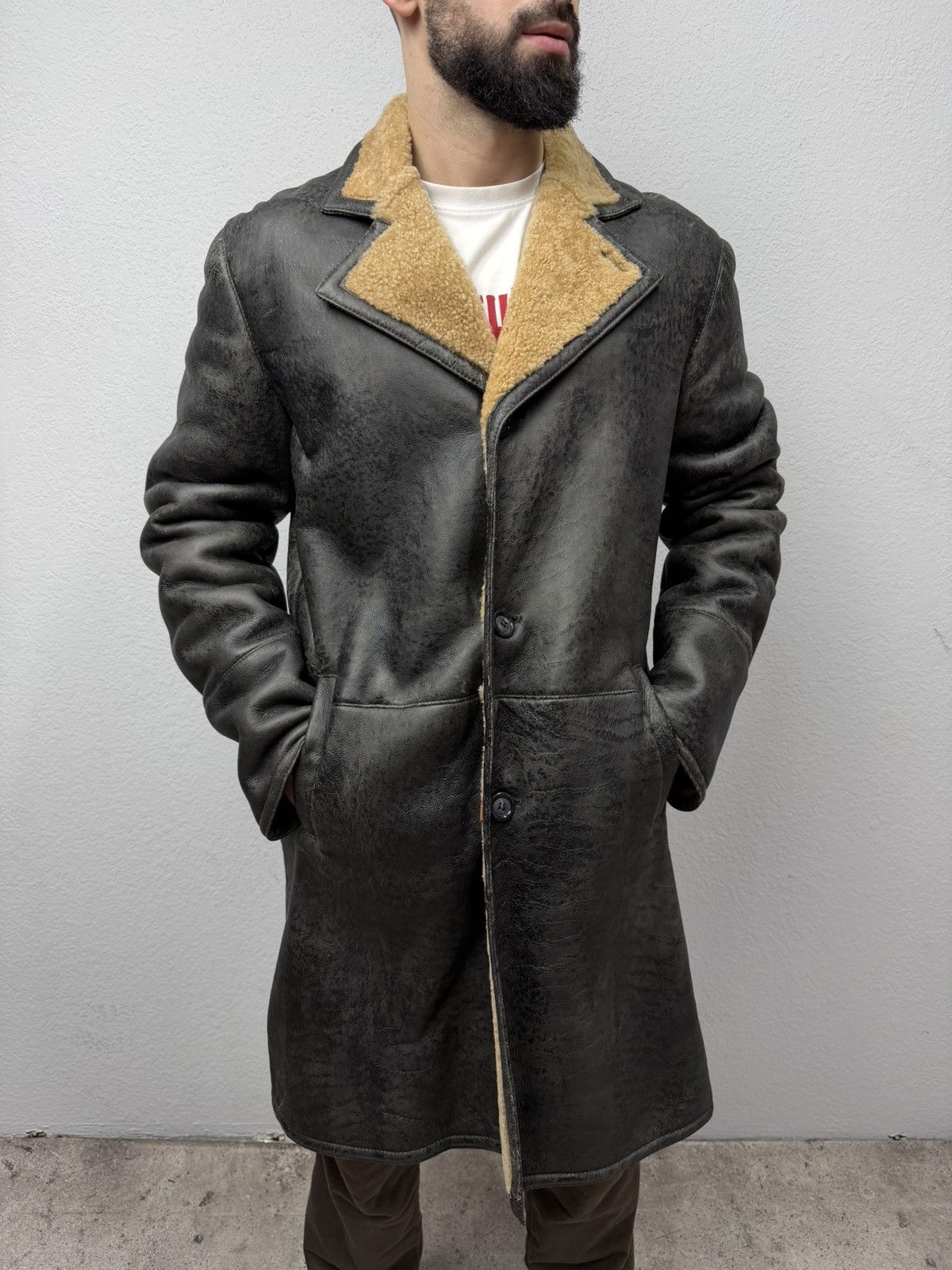 Japanese Brand Rick Owens Style Black Leather Trench Coat 90s Italy Style Size US M / EU 48-50 / 2 - 2 Thumbnail