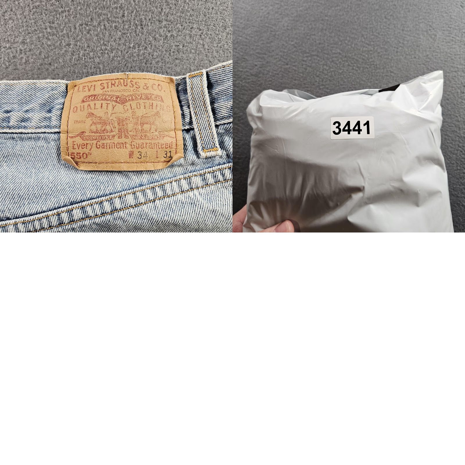 Levi's Levi's 550 Jeans Mens 33x31 Light Blue Relaxed Tapered Fit Denim Zip Pockets 90s Made USA Distressed Size US 33 - 10 Thumbnail