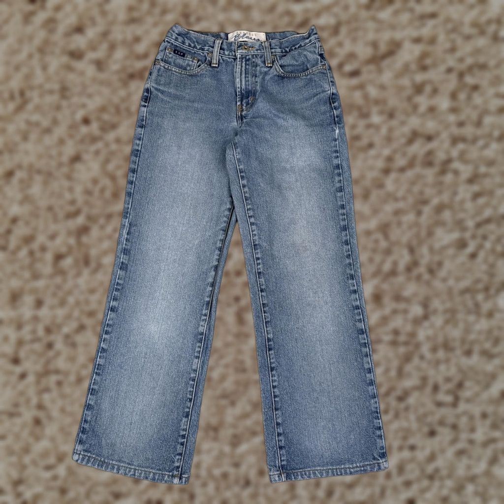 Express VINTAGE Express Bleus Jeans Juniors 1/2 Blue Mid Rise Straight Stovepipe Denim 24x27 Size 25" / US 0 / IT 36 - 1 Thumbnail