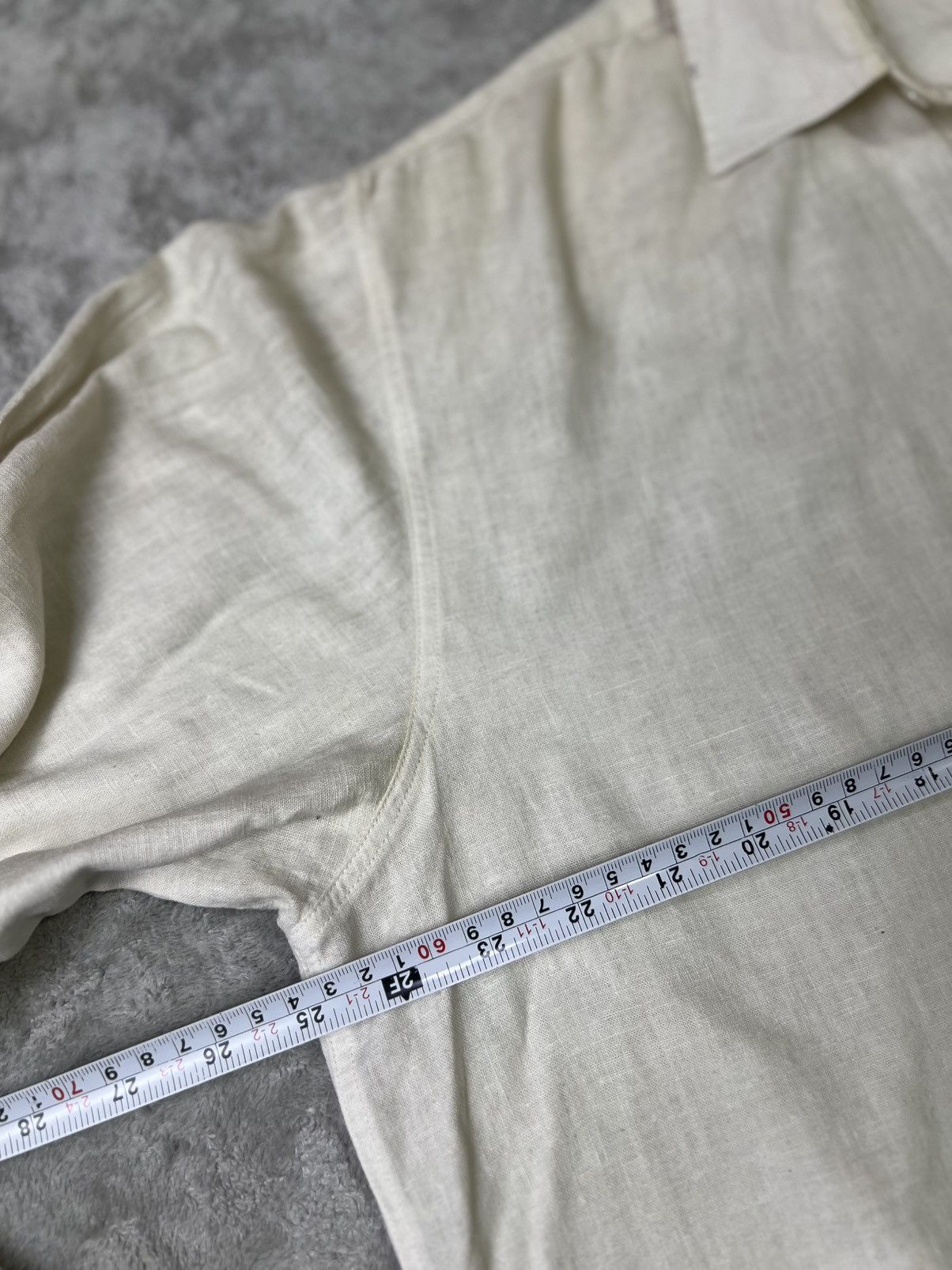 Armani Vintage Armani Jeans Linen Cotton Pullover Shirt Cream Beige Size US XL / EU 56 / 4 - 16 Thumbnail