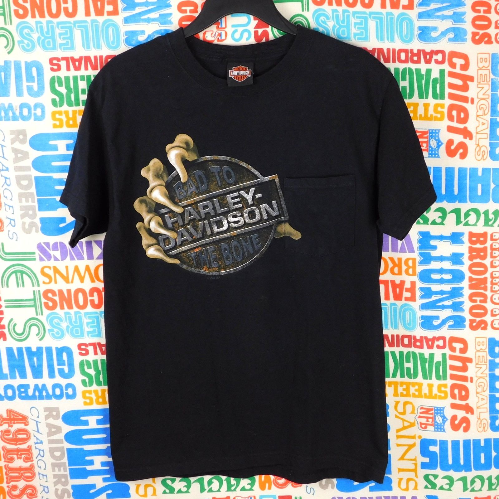 Harley Davidson Bad To The Bone Pocket Tee Size M London DS