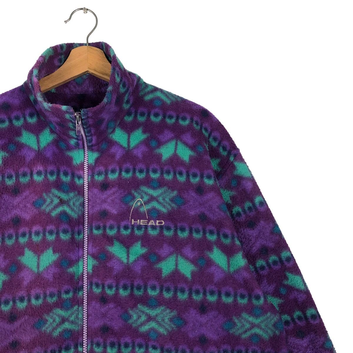 Japanese Brand 🔥90’s Vintage Navajo Aztec Fleece Jacket Head Japan Size US L / EU 52-54 / 3 - 5 Thumbnail