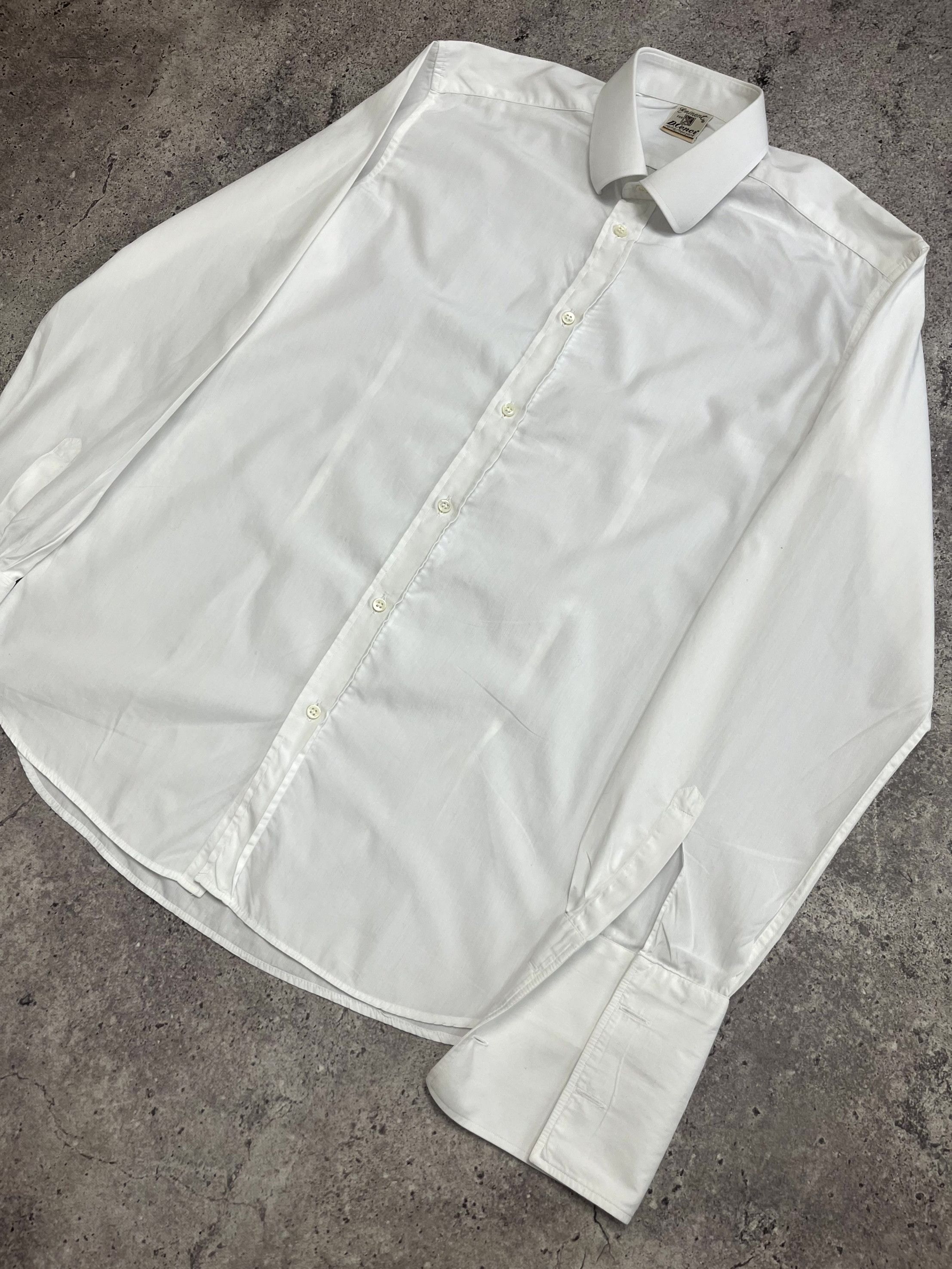 Davide Cenci Davide Cenci Italian Cotton White Сufflinks Shirt Size L Size US L / EU 52-54 / 3 - 2 Thumbnail