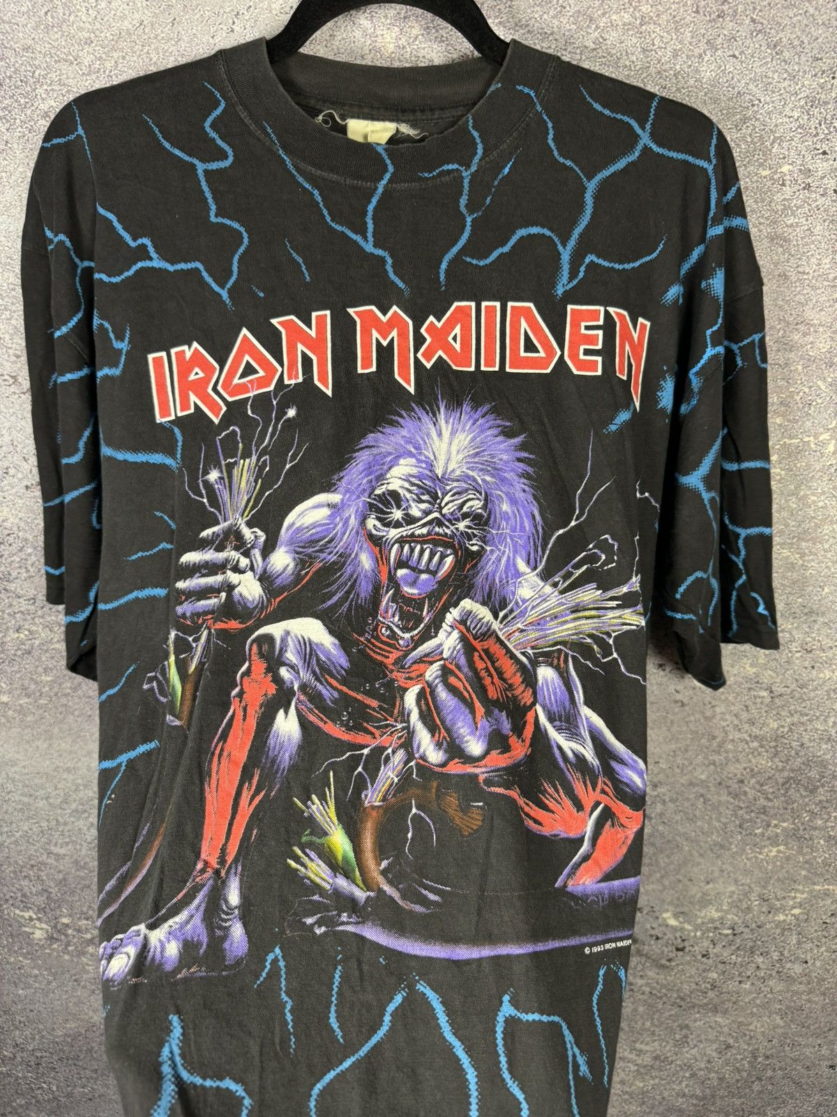 Band Tees × Iron Maiden × Vintage 90’s Vintage Iron Maiden 1993 A Real Live Tour AOP Print Tee Size US XL / EU 56 / 4 - 9 Thumbnail
